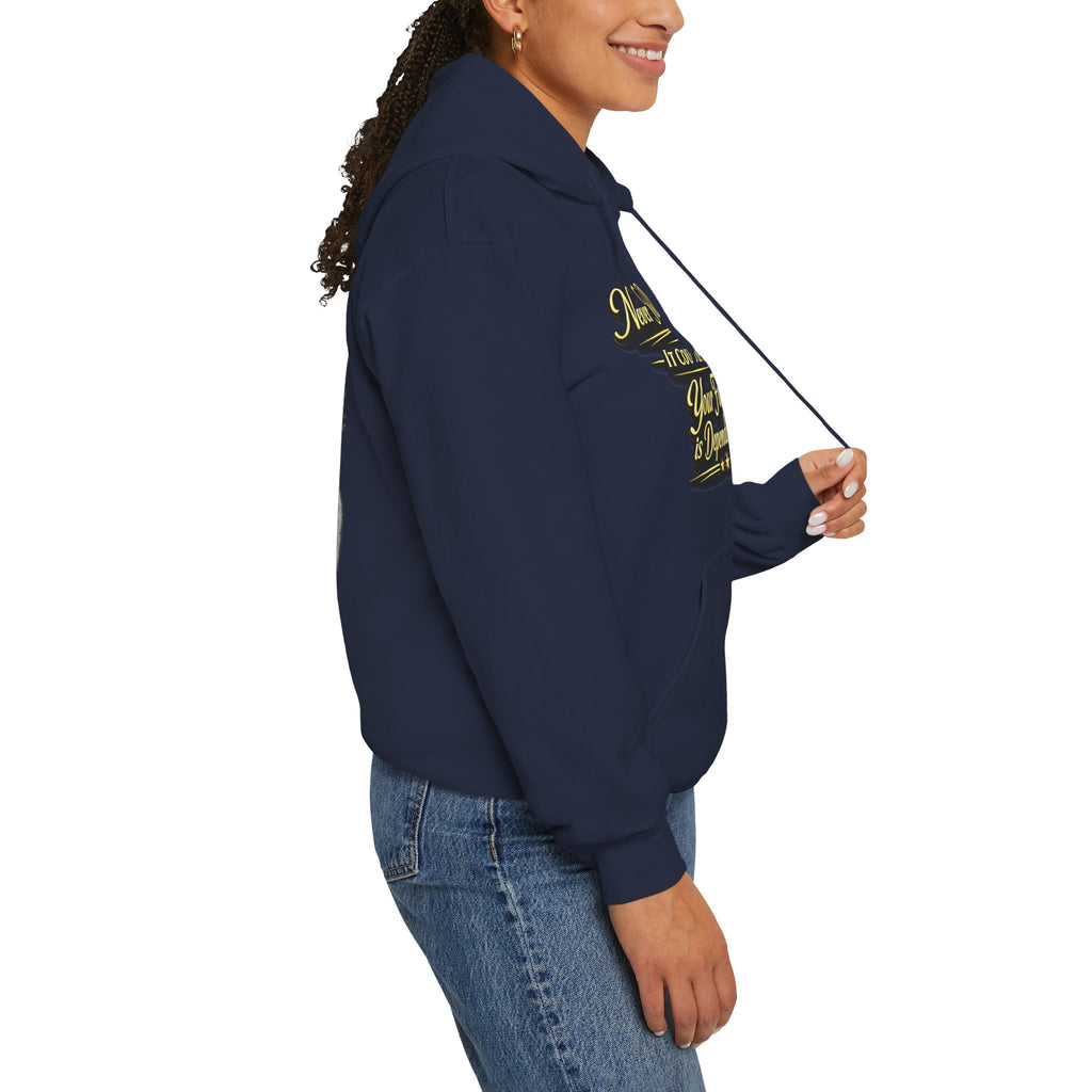 Inspirational Hoodie – “Never Letting Regret Your Past” Motivational City Night Sweatshirt Printify