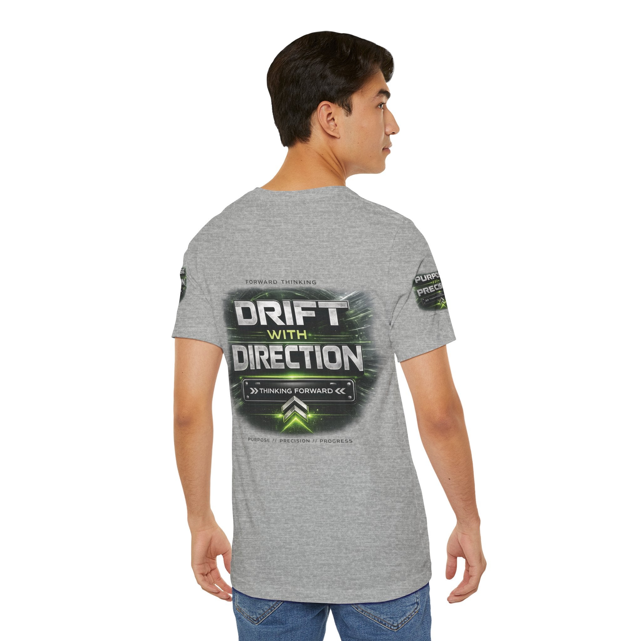 Drift With Direction Graphic Tee — 'Drift with Purpose / Thinking Forward' Racing T-Shirt Printify