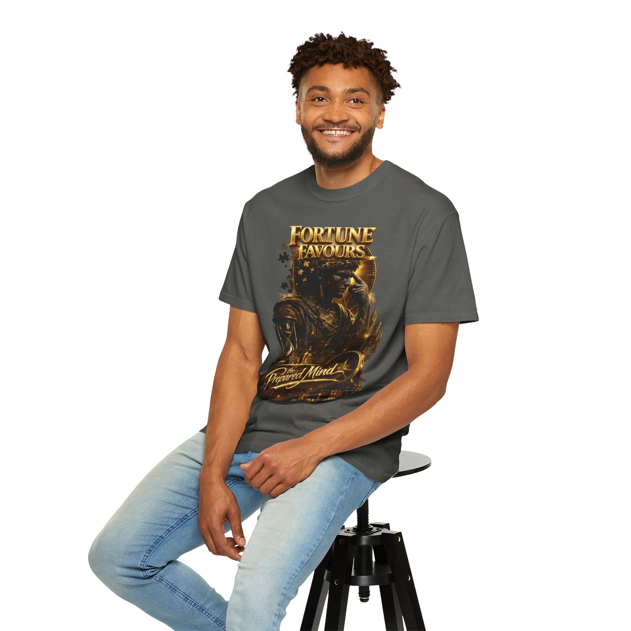 Fortune Favours Prepared Mind T-Shirt — Medieval Knight Graphic Tee Printify