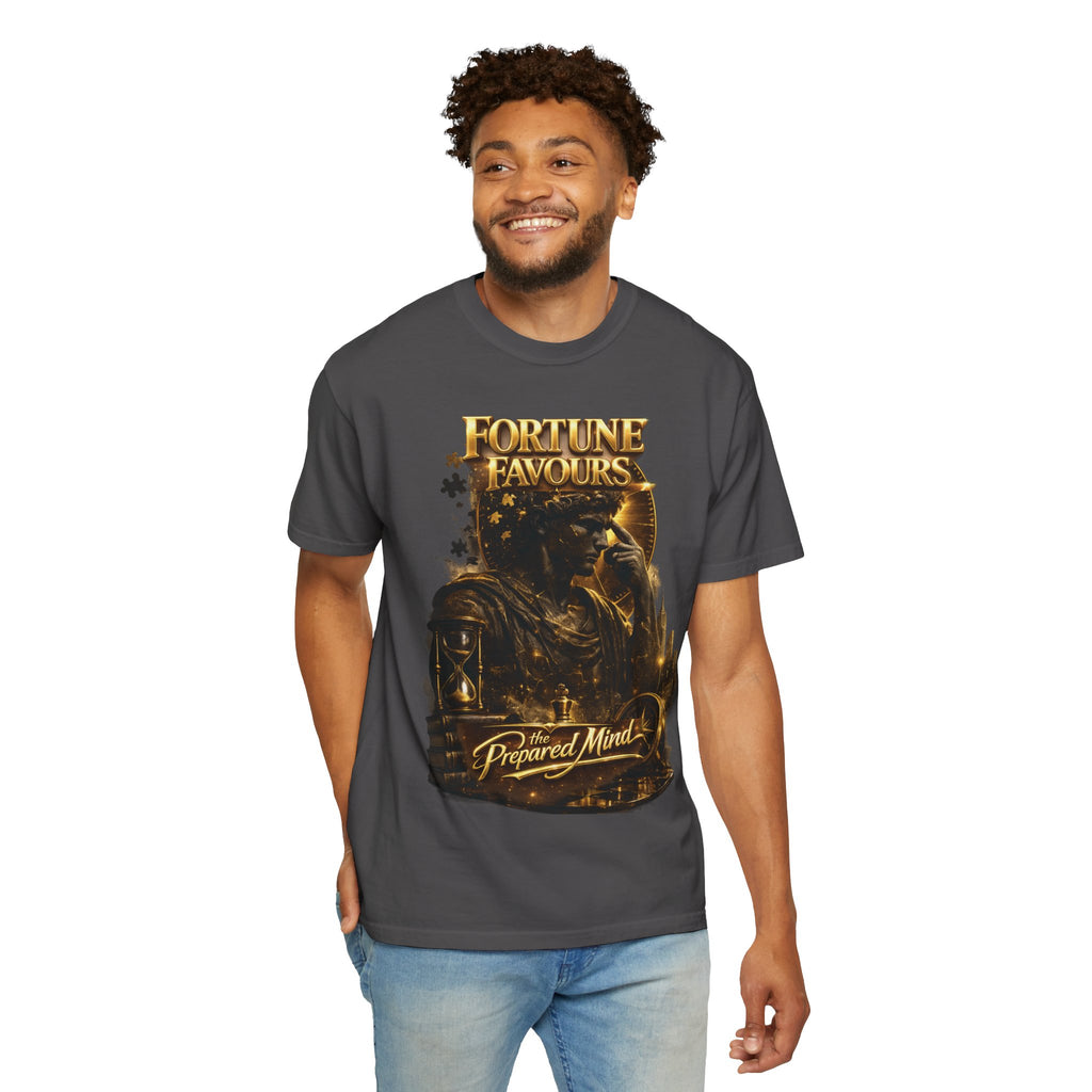Fortune Favours Prepared Mind T-Shirt — Medieval Knight Graphic Tee Printify