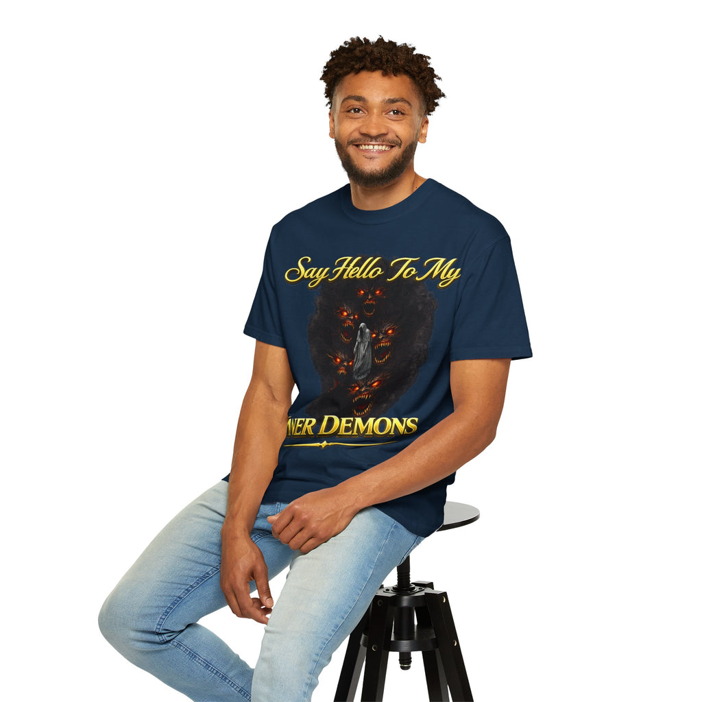 Inner Demons T-Shirt — "Say Hello To My Inner Demons" Graphic Tee Printify