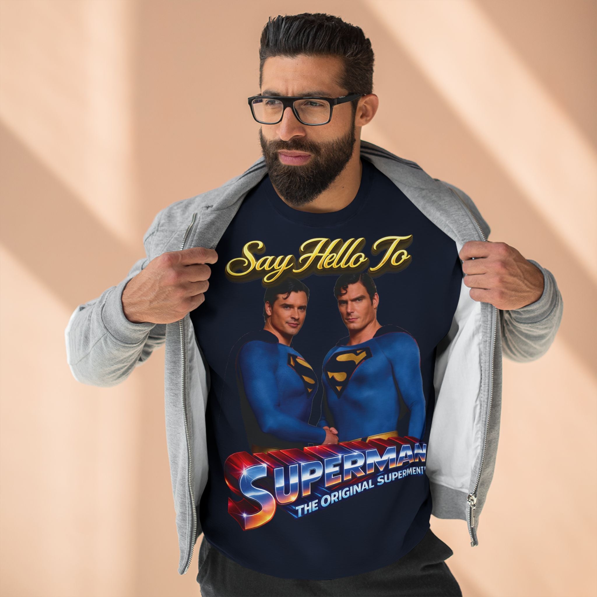 Superman Retro 'Say Hello To' Crewneck Sweatshirt Printify