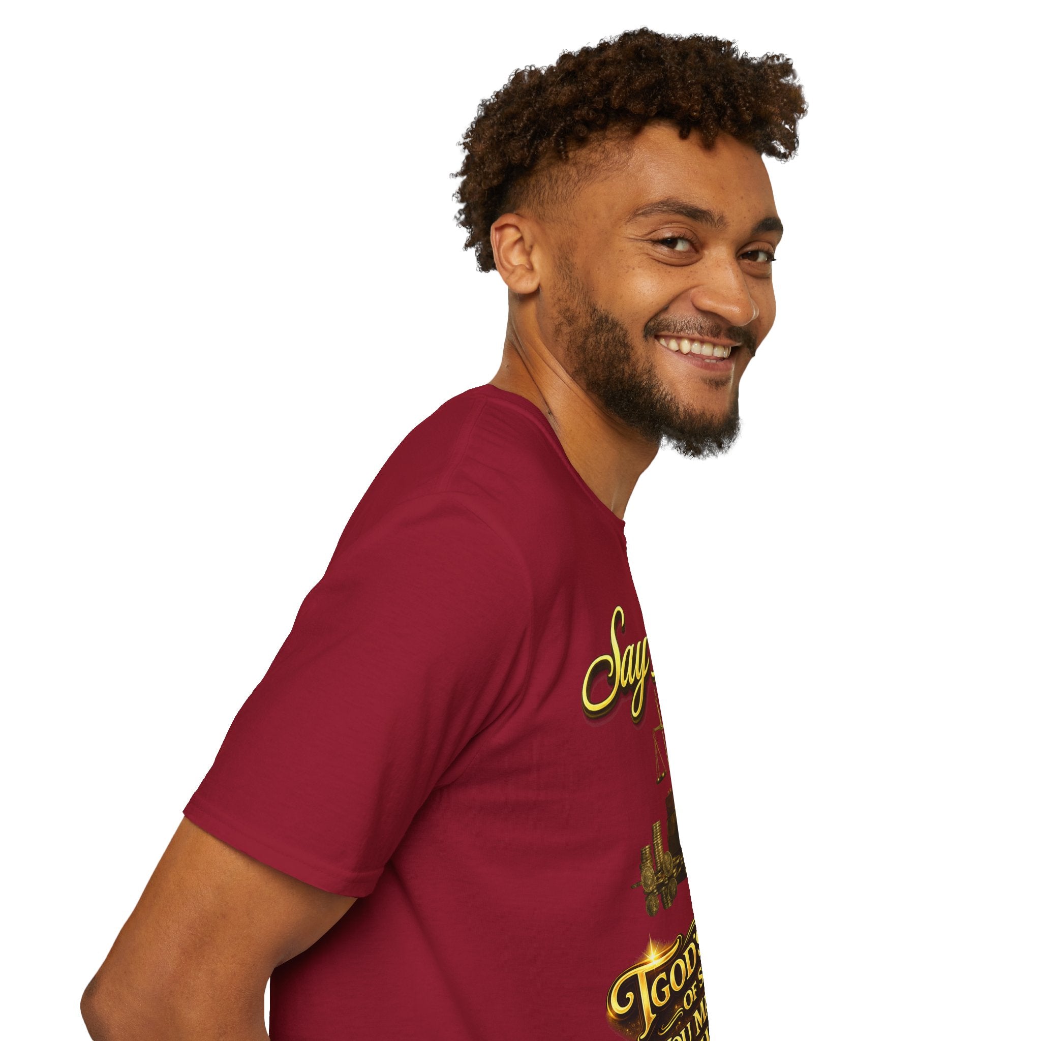 T-Shirt — "Say Hello" Money & Faith Graphic Tee (God's Way You Make Too Much Money) Printify