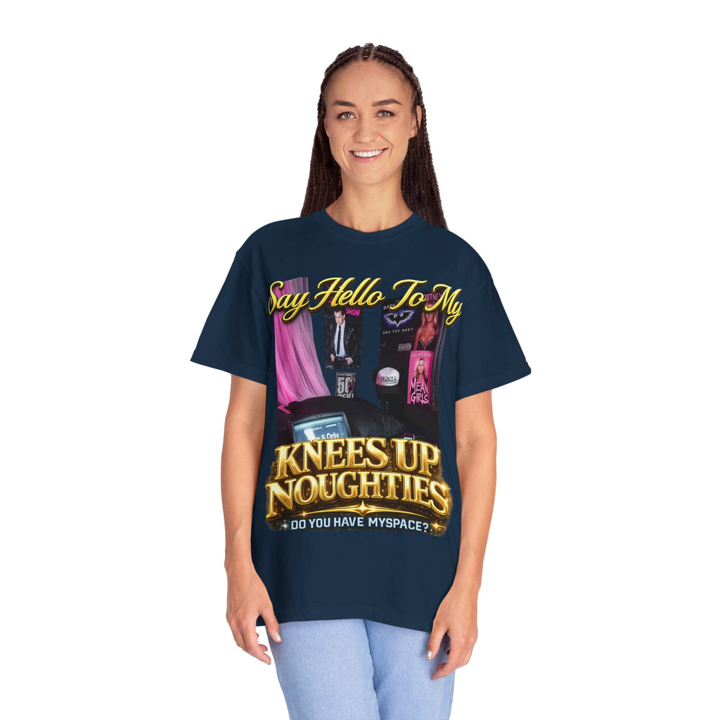 Knees Up Noughties Graphic T-Shirt — Retro MySpace Pop Culture Tee Printify