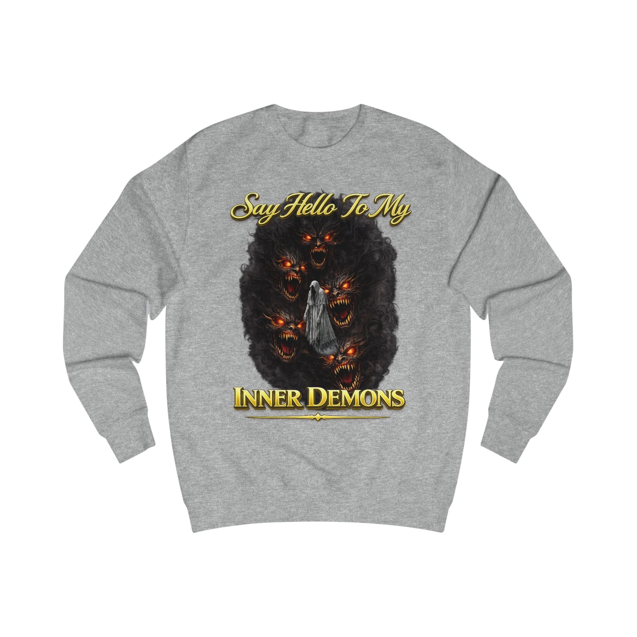 My Inner Demons Gothic Demon Art Crewneck Sweatshirt — "Say Hello To" Scarflace Parody Printify