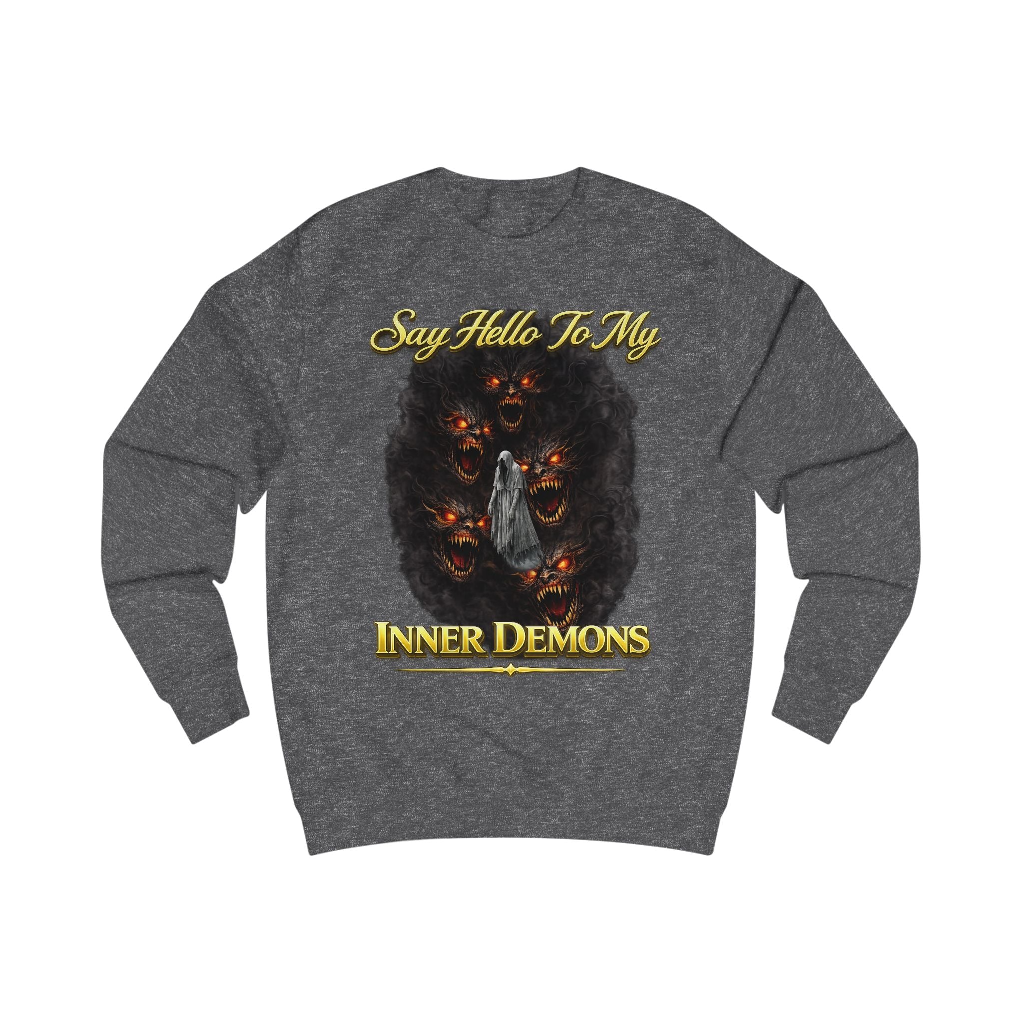 My Inner Demons Gothic Demon Art Crewneck Sweatshirt — "Say Hello To" Scarflace Parody Printify