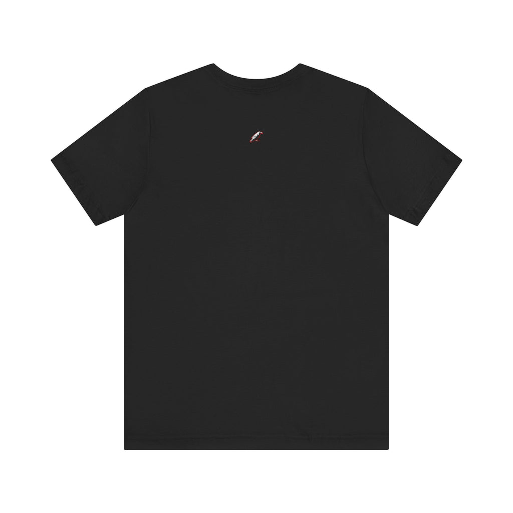 Horror Mask Split Face Tee — "Say Hello To Your Family and Friends" Graphic T-Shirt Printify