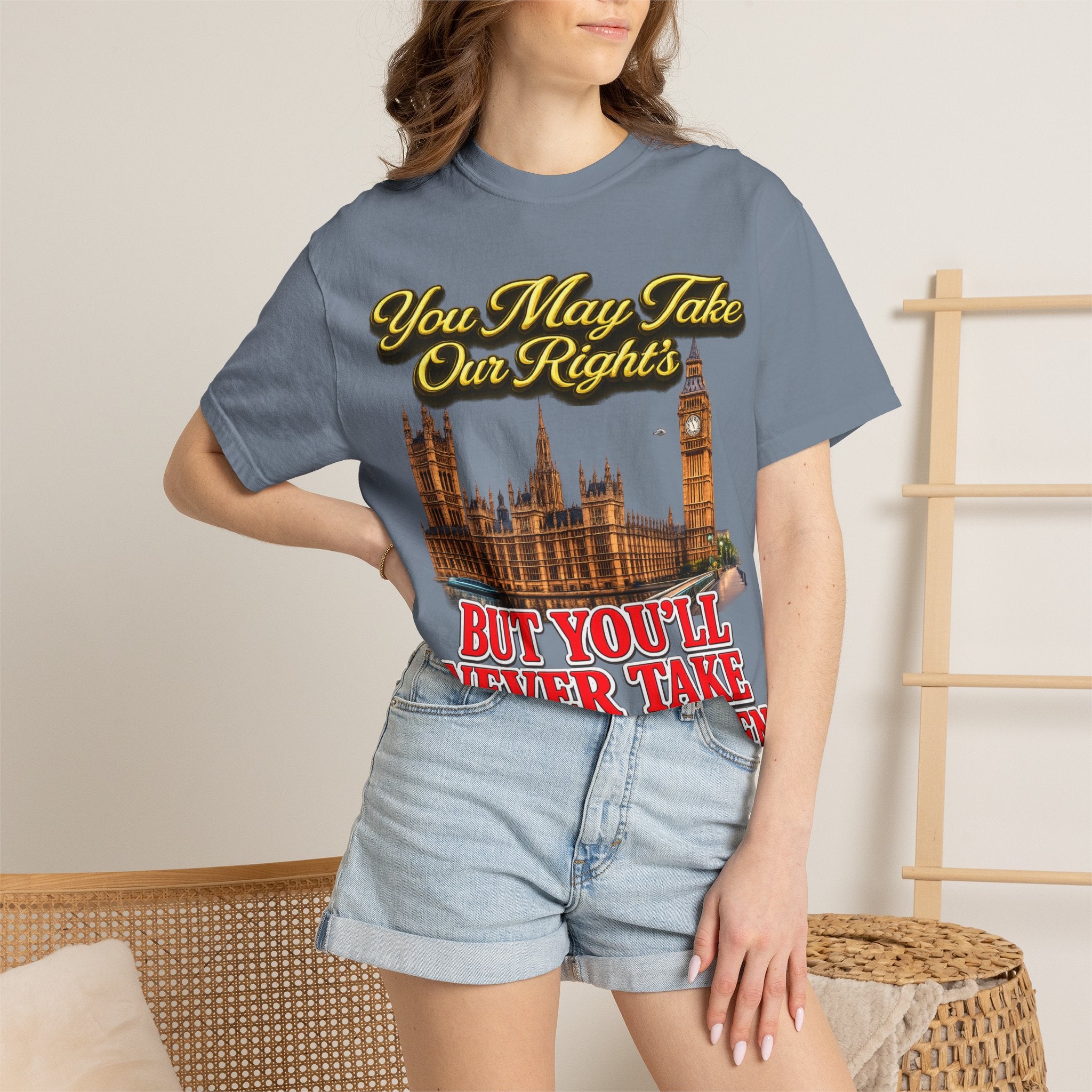 T-Shirt — "You May Take Our Rights But You'll Never Take Our Children" London Parliament Graphic Printify