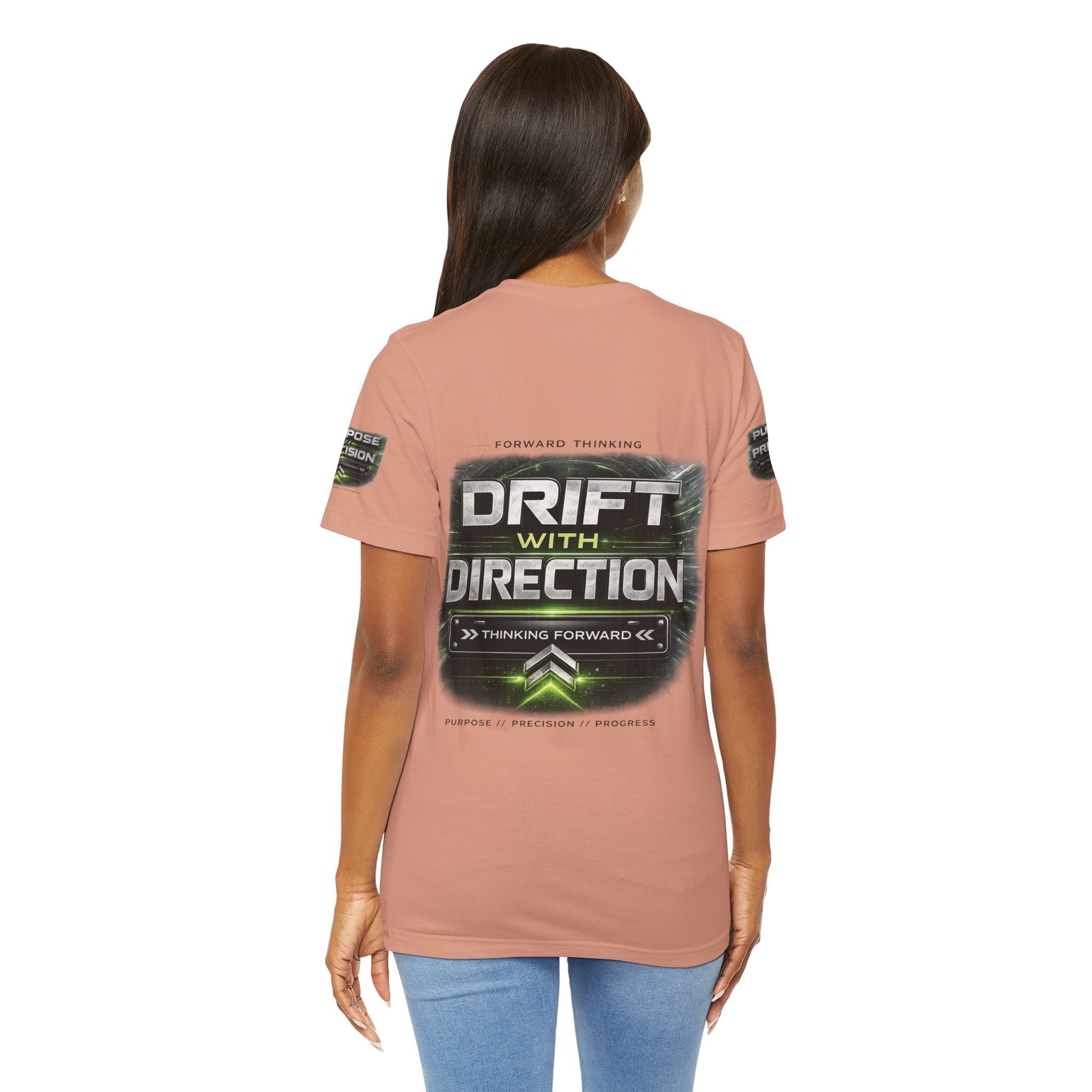 Drift With Direction Graphic Tee — 'Drift with Purpose / Thinking Forward' Racing T-Shirt Printify
