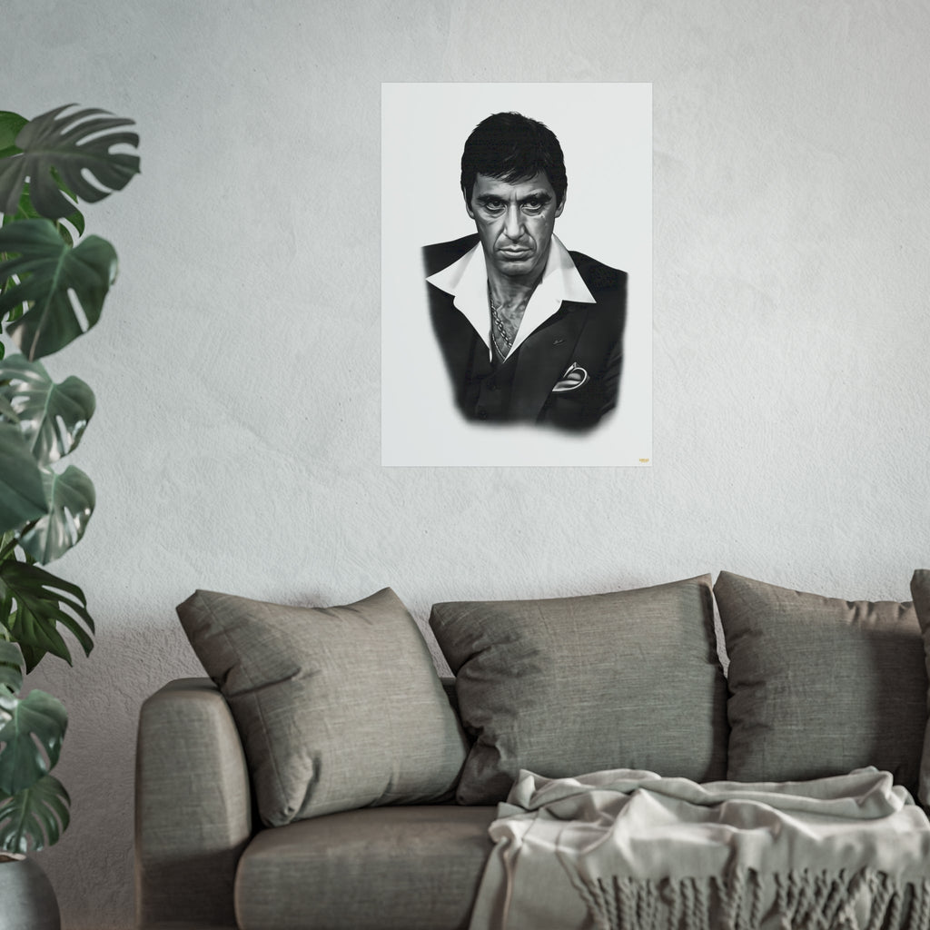 Vintage Noir Portrait Poster — Black & White Fine Art Wall Print Printify