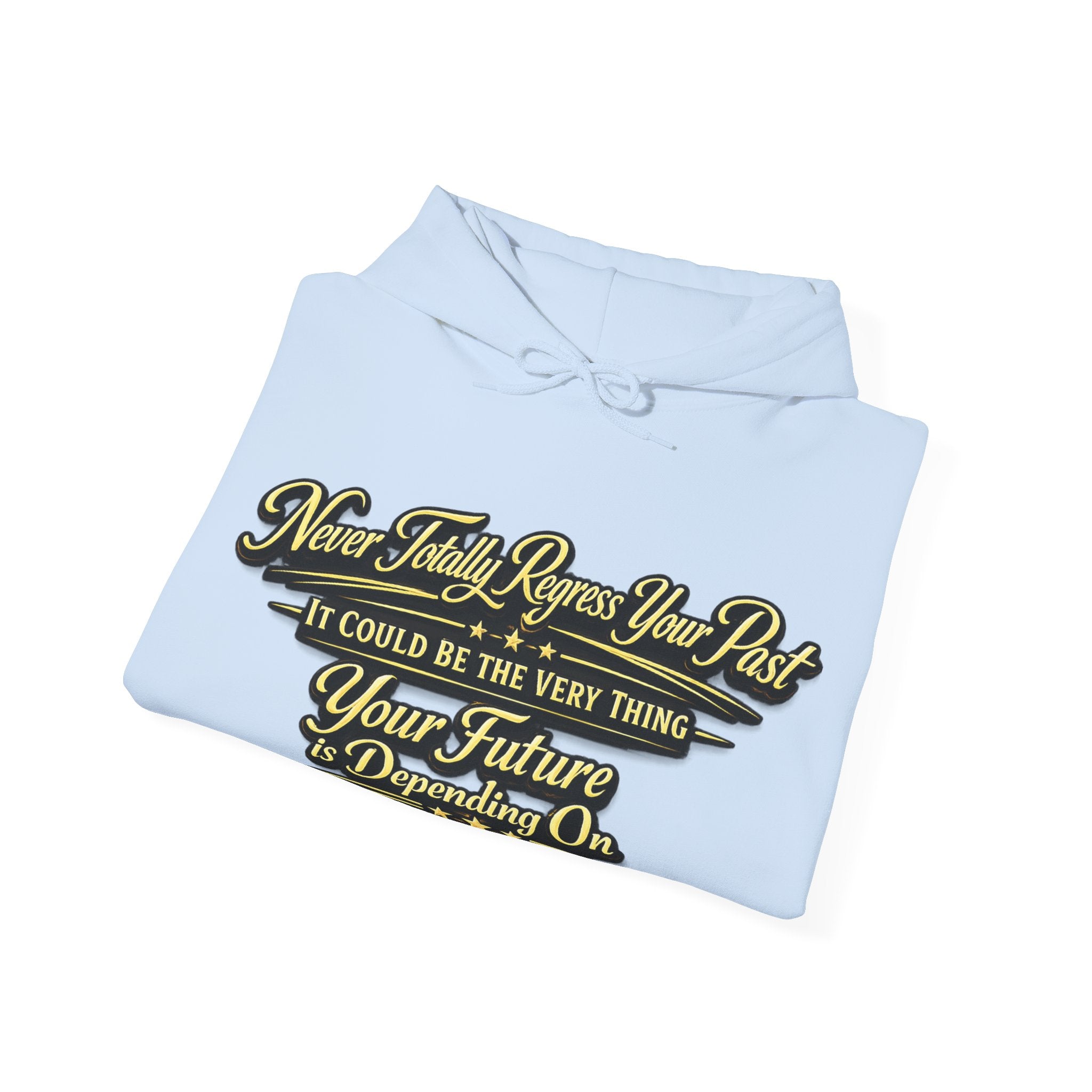 Inspirational Hoodie – “Never Letting Regret Your Past” Motivational City Night Sweatshirt Printify