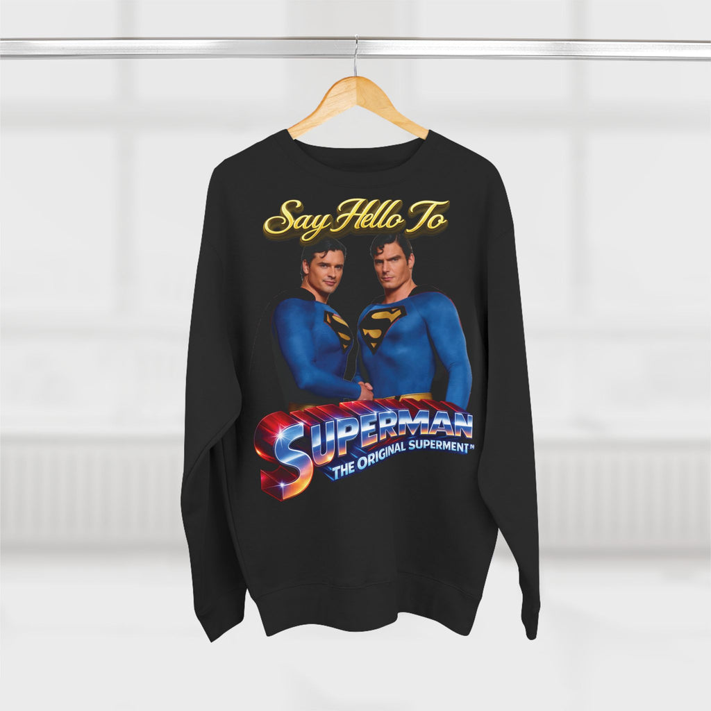 Superman Retro 'Say Hello To' Crewneck Sweatshirt Printify