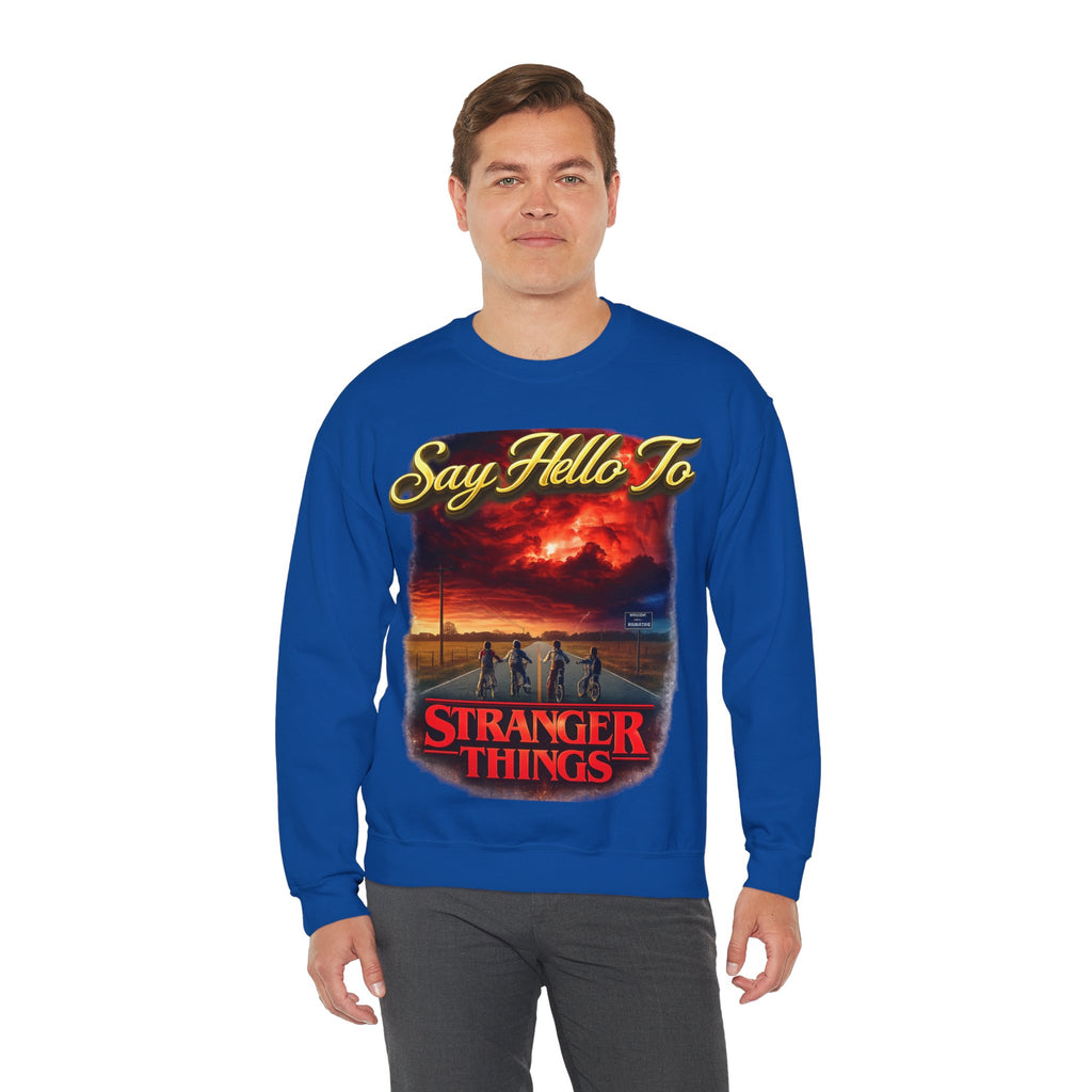 Stranger Things "Say Hello To" Crewneck Sweatshirt Printify