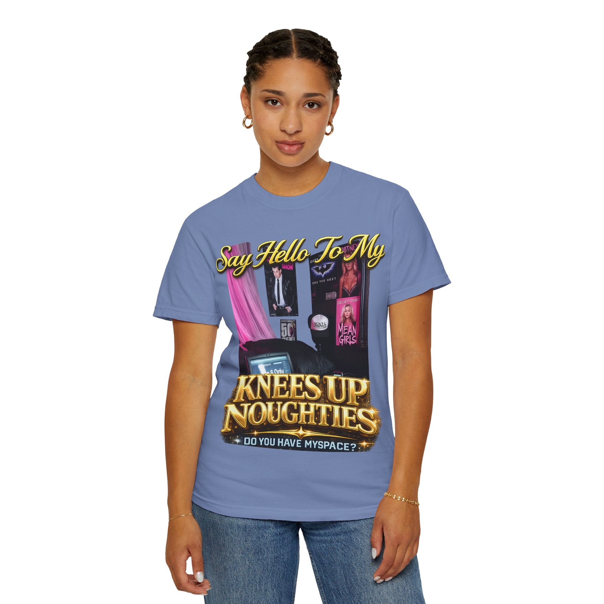 Knees Up Noughties Graphic T-Shirt — Retro MySpace Pop Culture Tee Printify
