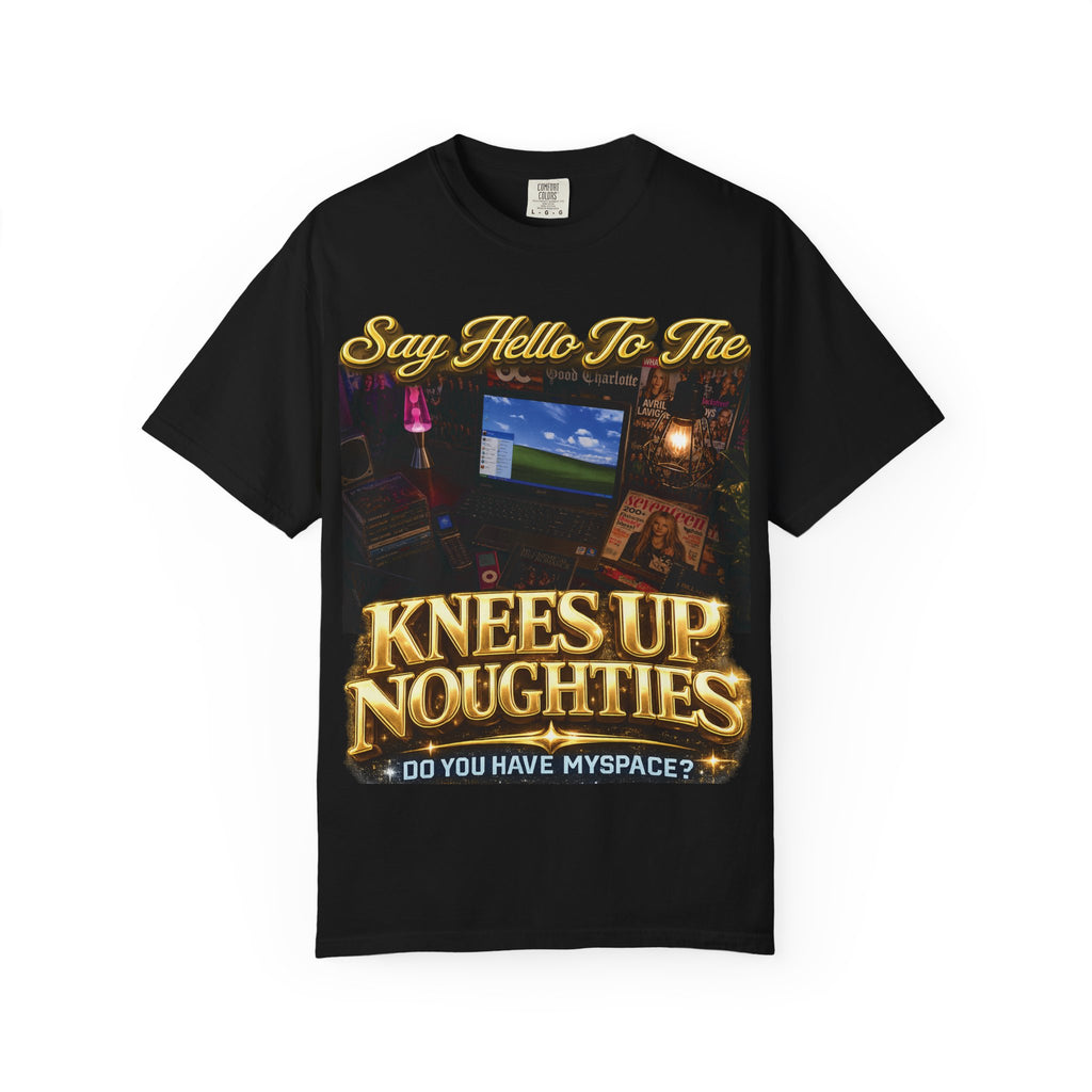 Knees Up Noughties Graphic T-Shirt — Retro MySpace Throwback Tee Printify
