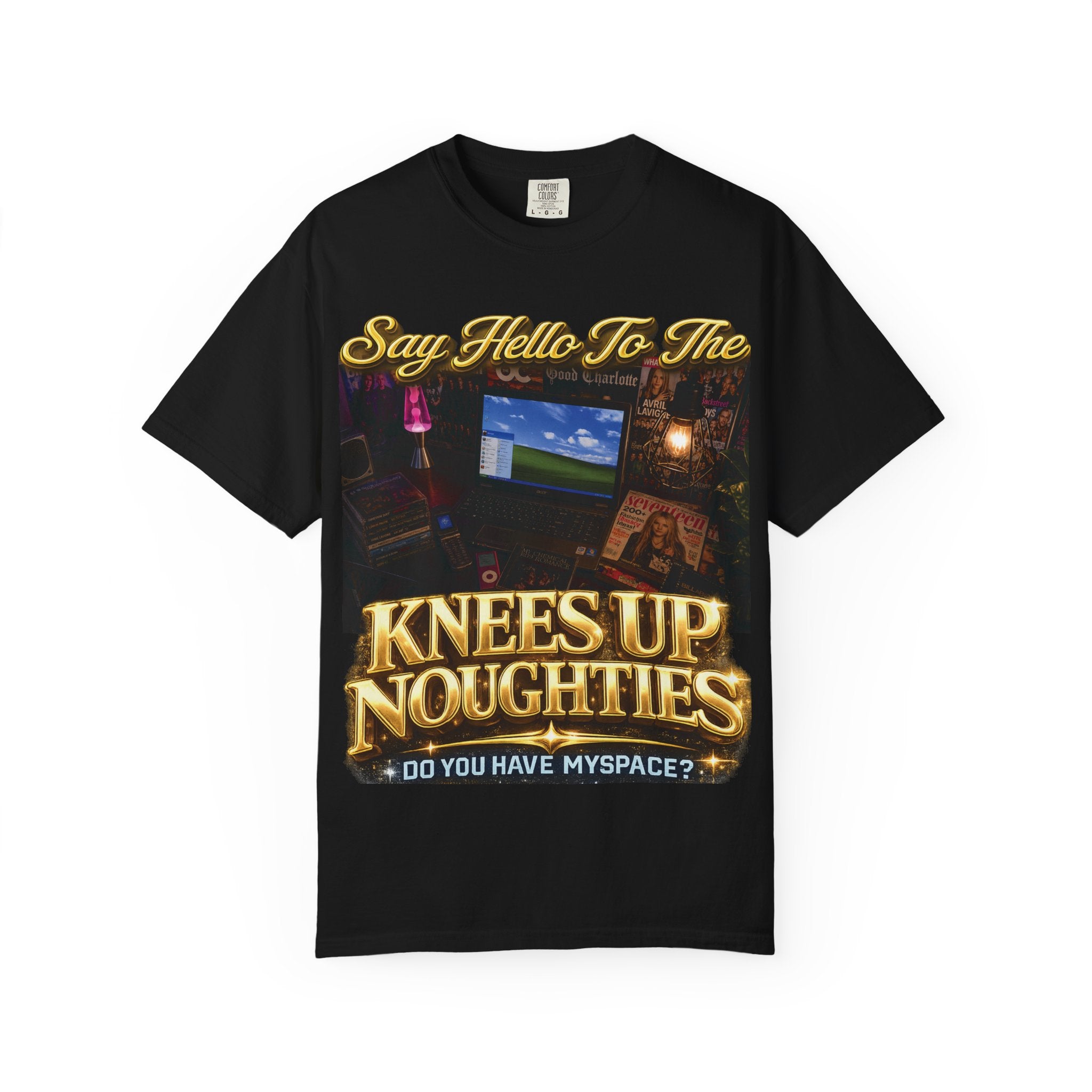 Knees Up Noughties Graphic T-Shirt — Retro MySpace Throwback Tee Printify
