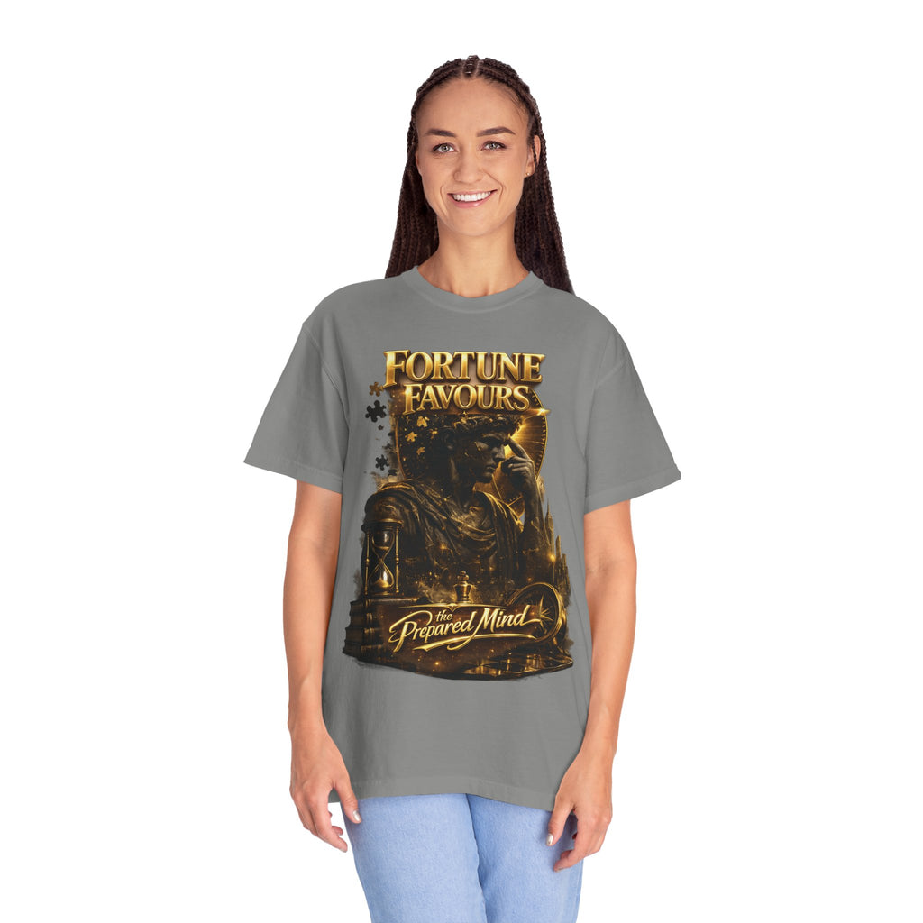 Fortune Favours Prepared Mind T-Shirt — Medieval Knight Graphic Tee Printify