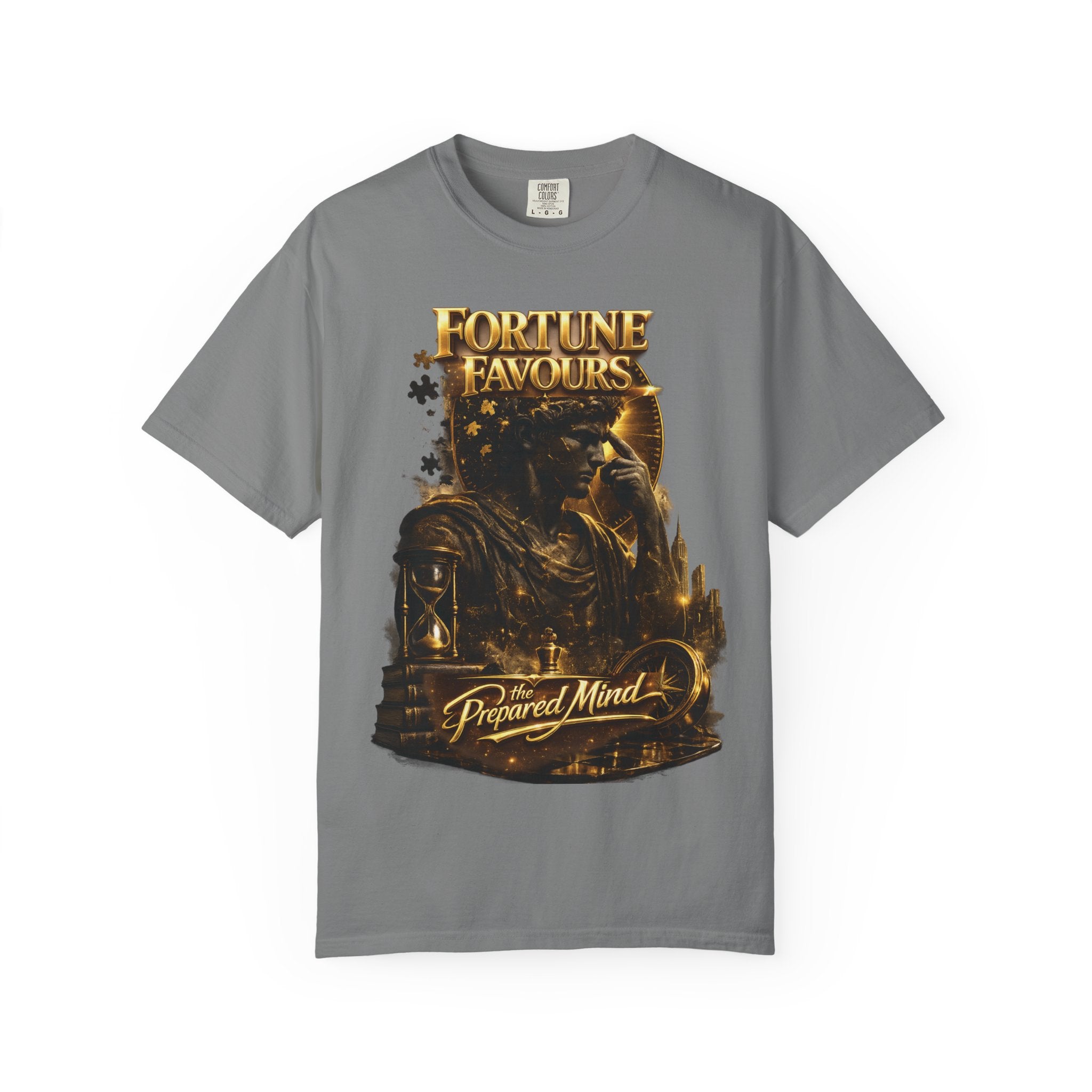 Fortune Favours Prepared Mind T-Shirt — Medieval Knight Graphic Tee Printify