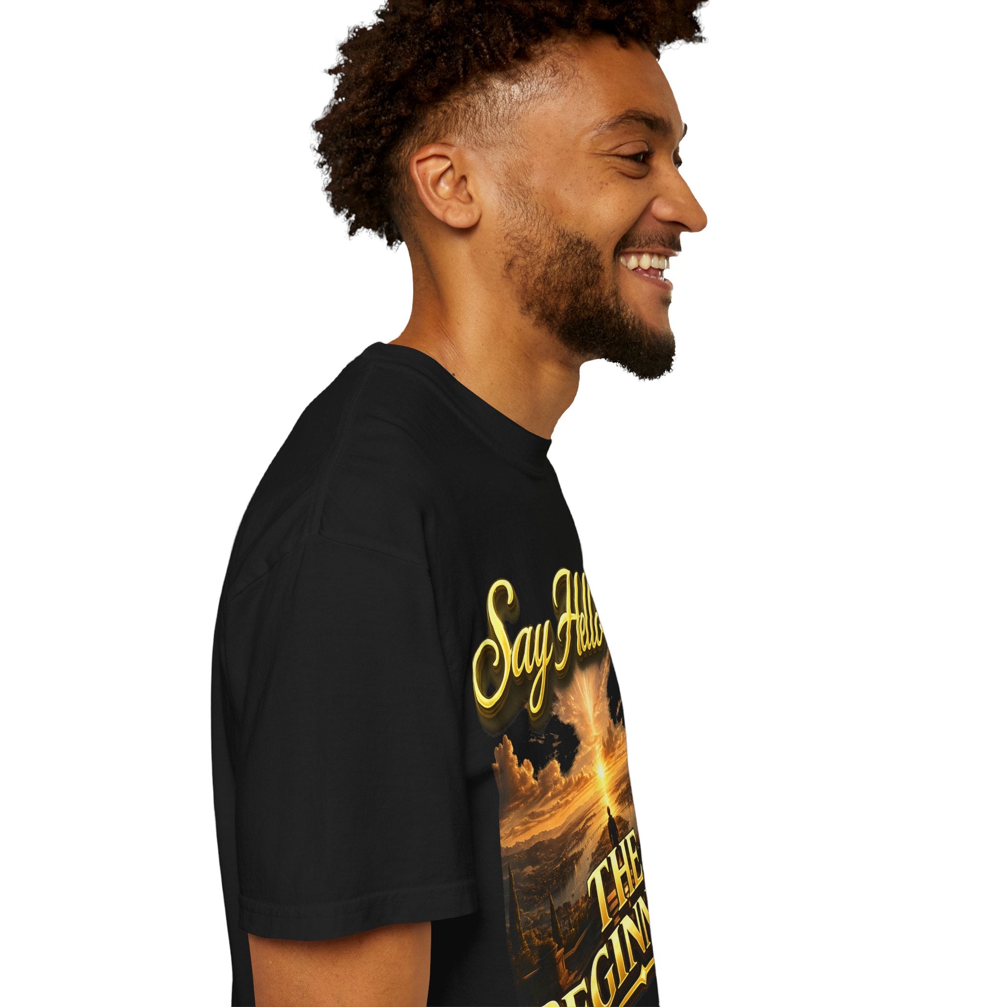Inspirational 'Say Hello to The Beginning' Sunrise T-Shirt Printify