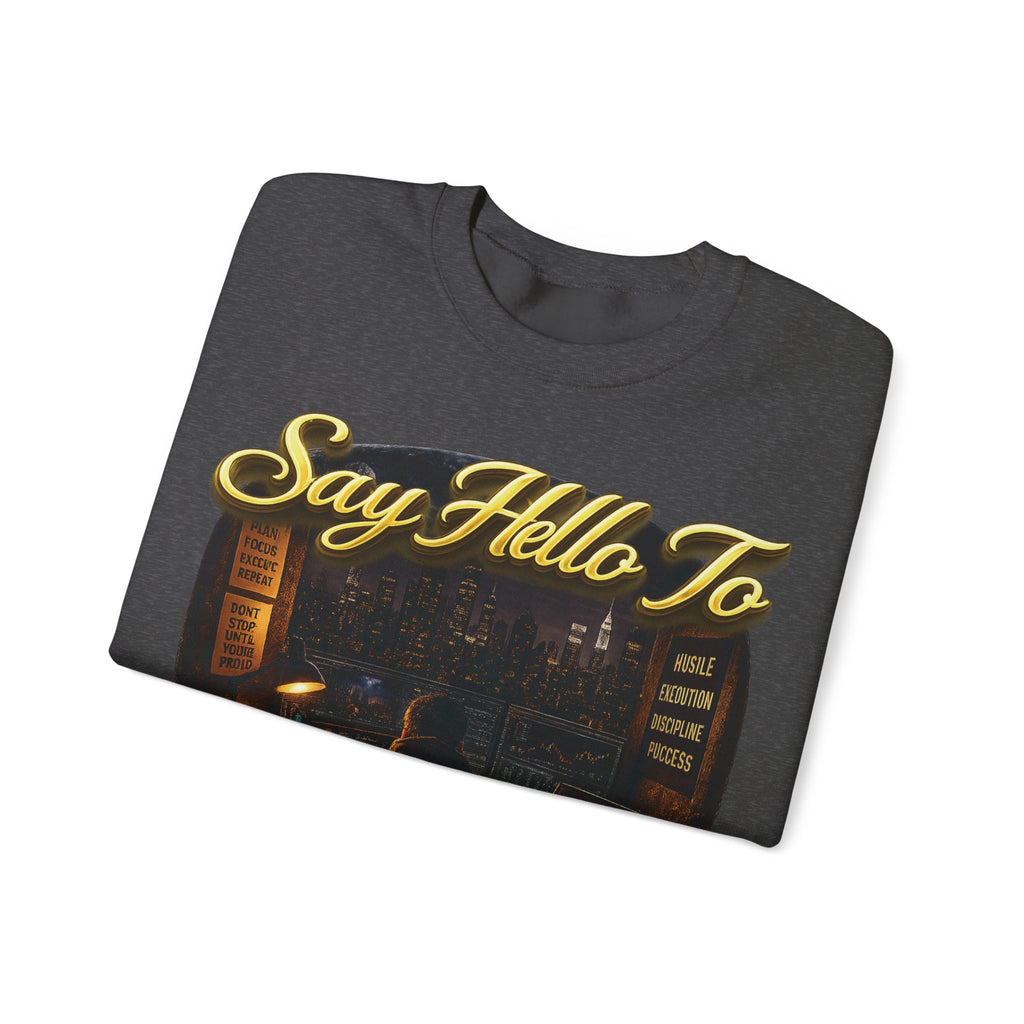 The Grind That Never Sleeps Crewneck Sweatshirt — Motivational Hustle Sweatshirt Printify