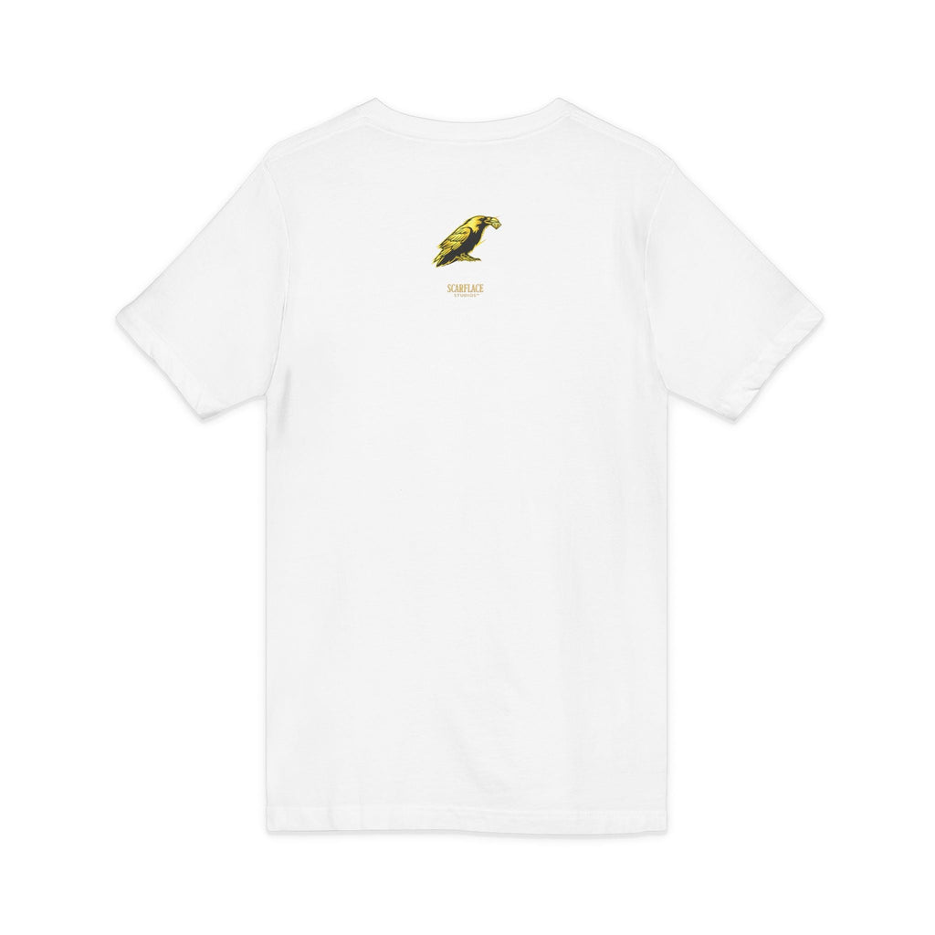 OK Mahn! V-Neck Tee — Vintage Laugh Meme T-Shirt Scarflace Studios Printify