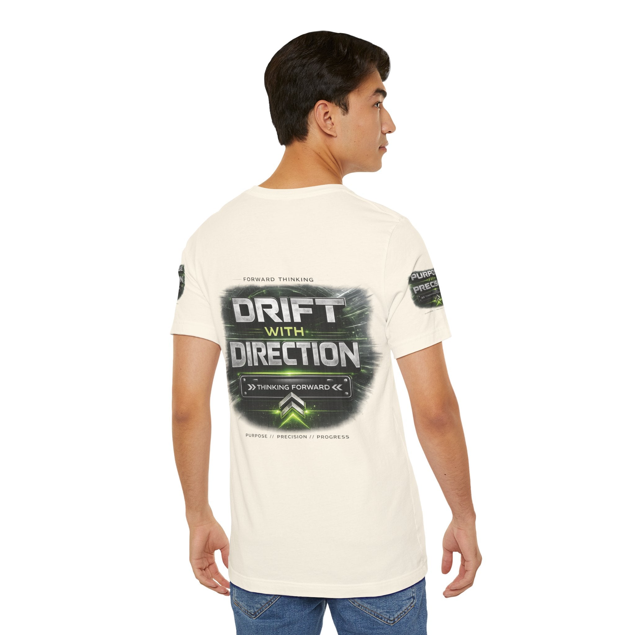 Drift With Direction Graphic Tee — 'Drift with Purpose / Thinking Forward' Racing T-Shirt Printify