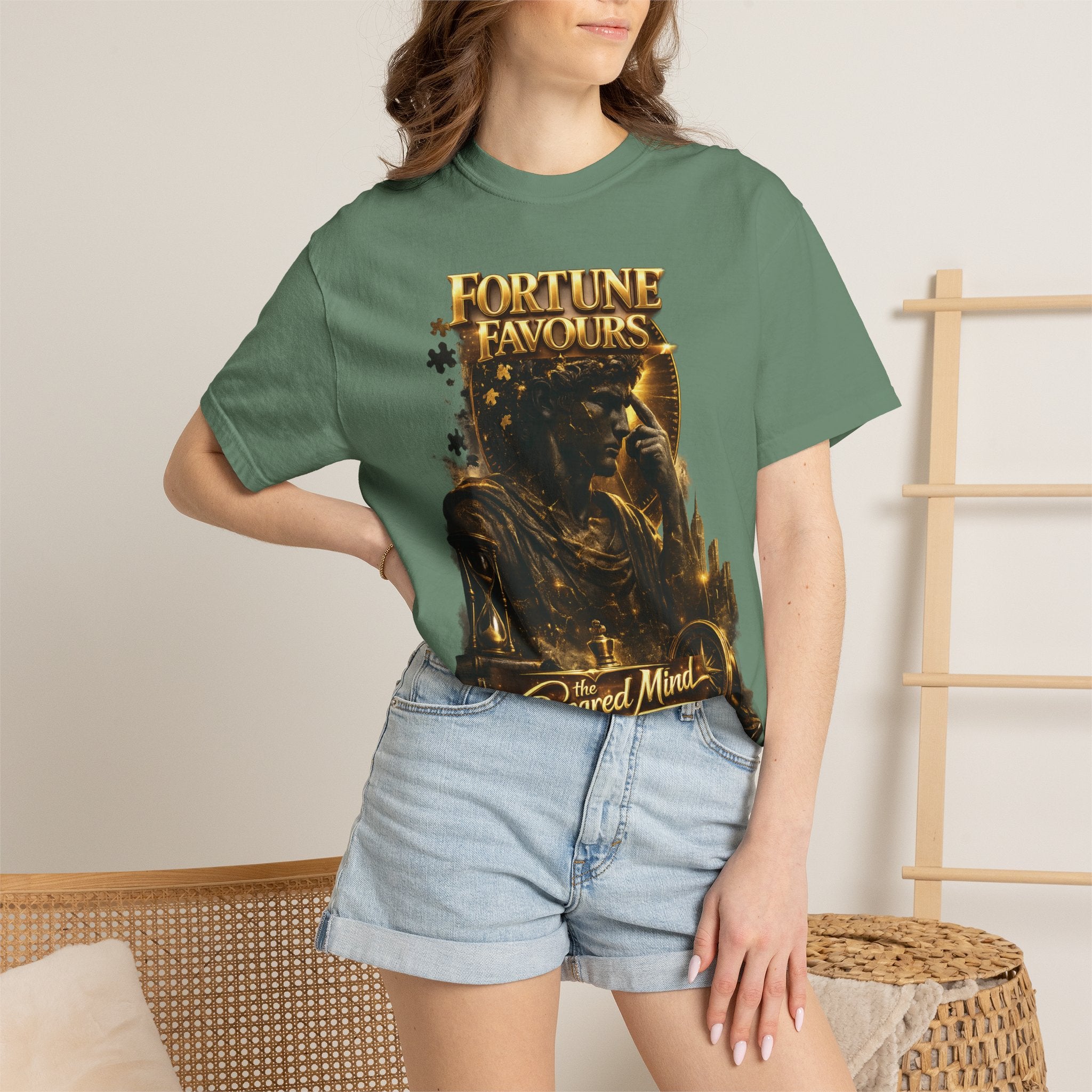 Fortune Favours Prepared Mind T-Shirt — Medieval Knight Graphic Tee Printify