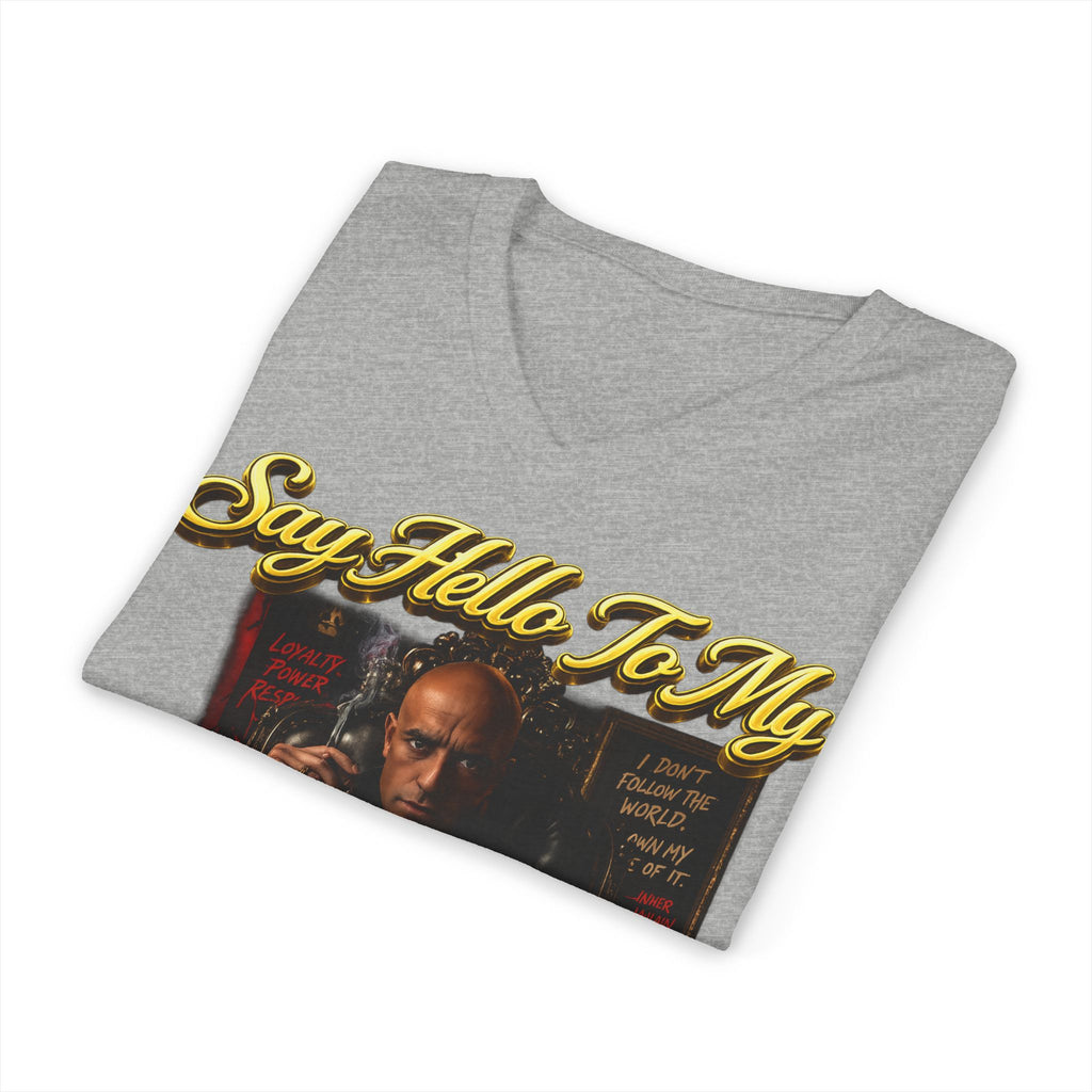 Inner Villain V‑Neck Tee – "Say Hello To Inner Villain" Graphic Shirt Printify