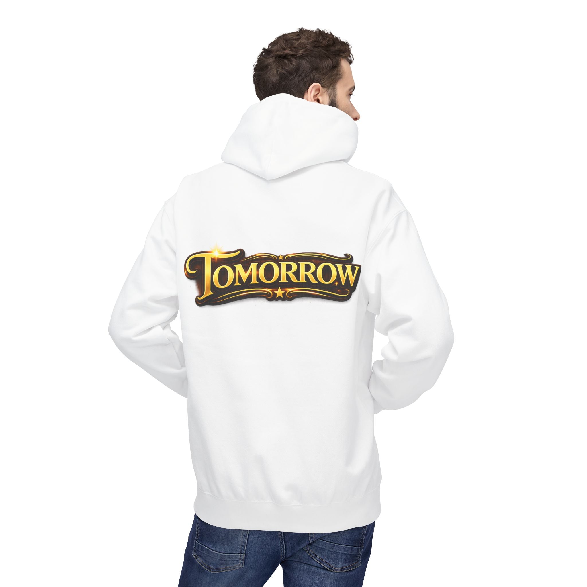 Tomorrow Hoodie — "What's Always Coming But Never Arrives?" Vintage Quote Hoodie Printify