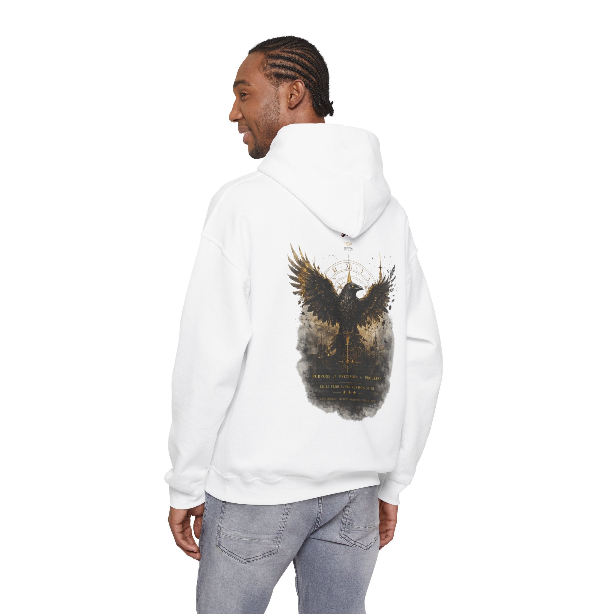 Inspirational Hoodie – “Never Letting Regret Your Past” Motivational City Night Sweatshirt Printify