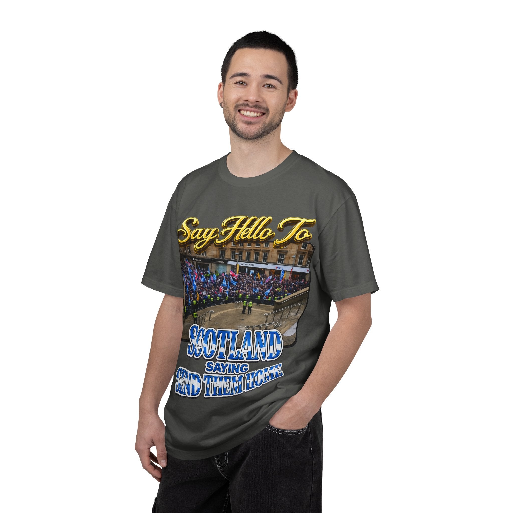 Say Hello To Scotland Saying Send Them Home T-Shirt Printify