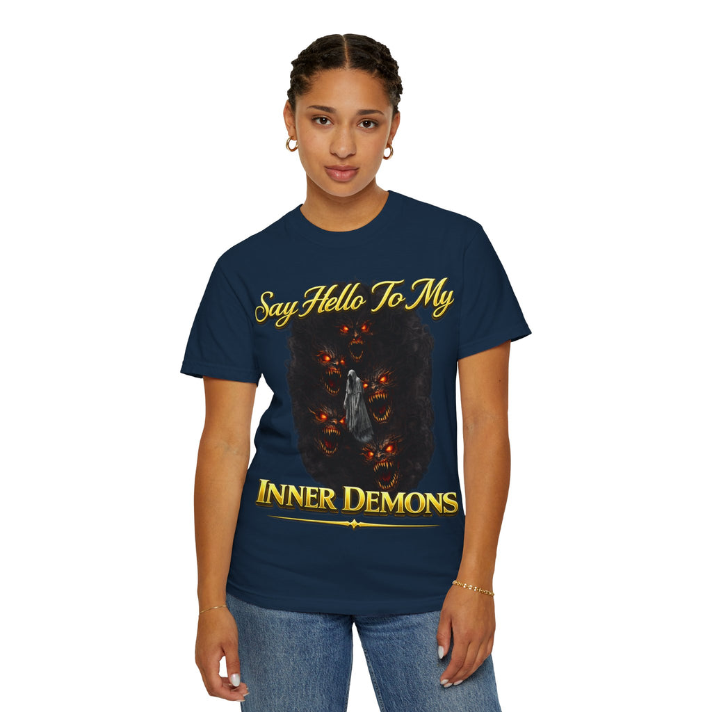 Inner Demons T-Shirt — "Say Hello To My Inner Demons" Graphic Tee Printify