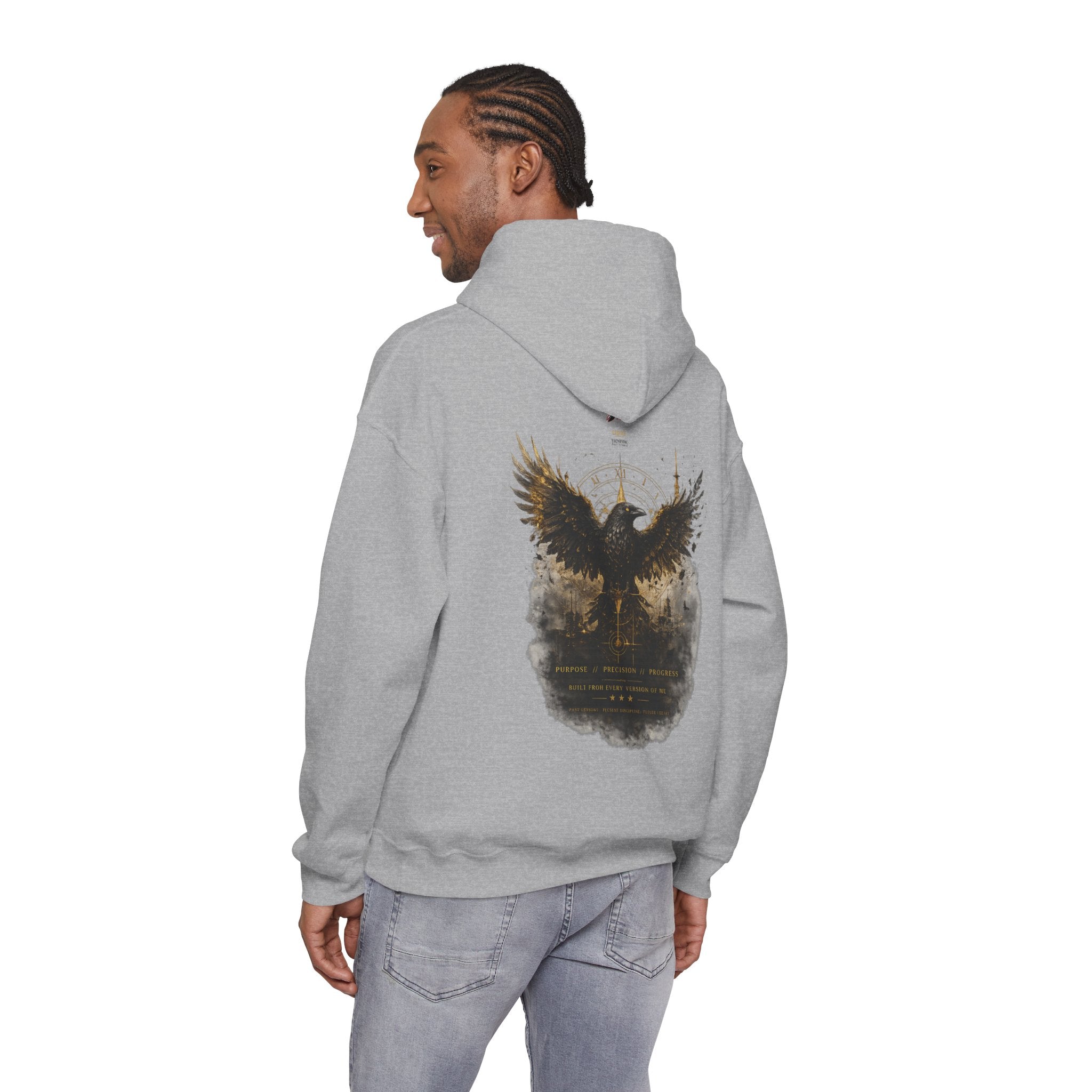 Inspirational Hoodie – “Never Letting Regret Your Past” Motivational City Night Sweatshirt Printify