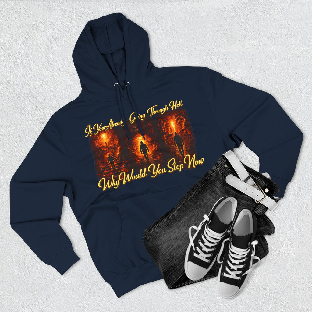 Three-Panel Inspirational Hoodie — "I Was Awakened..." Spiritual Graphic Pullover Printify