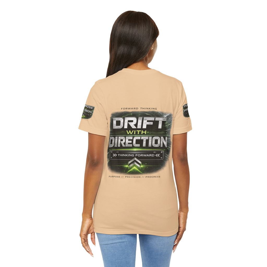 Drift With Direction Graphic Tee — 'Drift with Purpose / Thinking Forward' Racing T-Shirt Printify