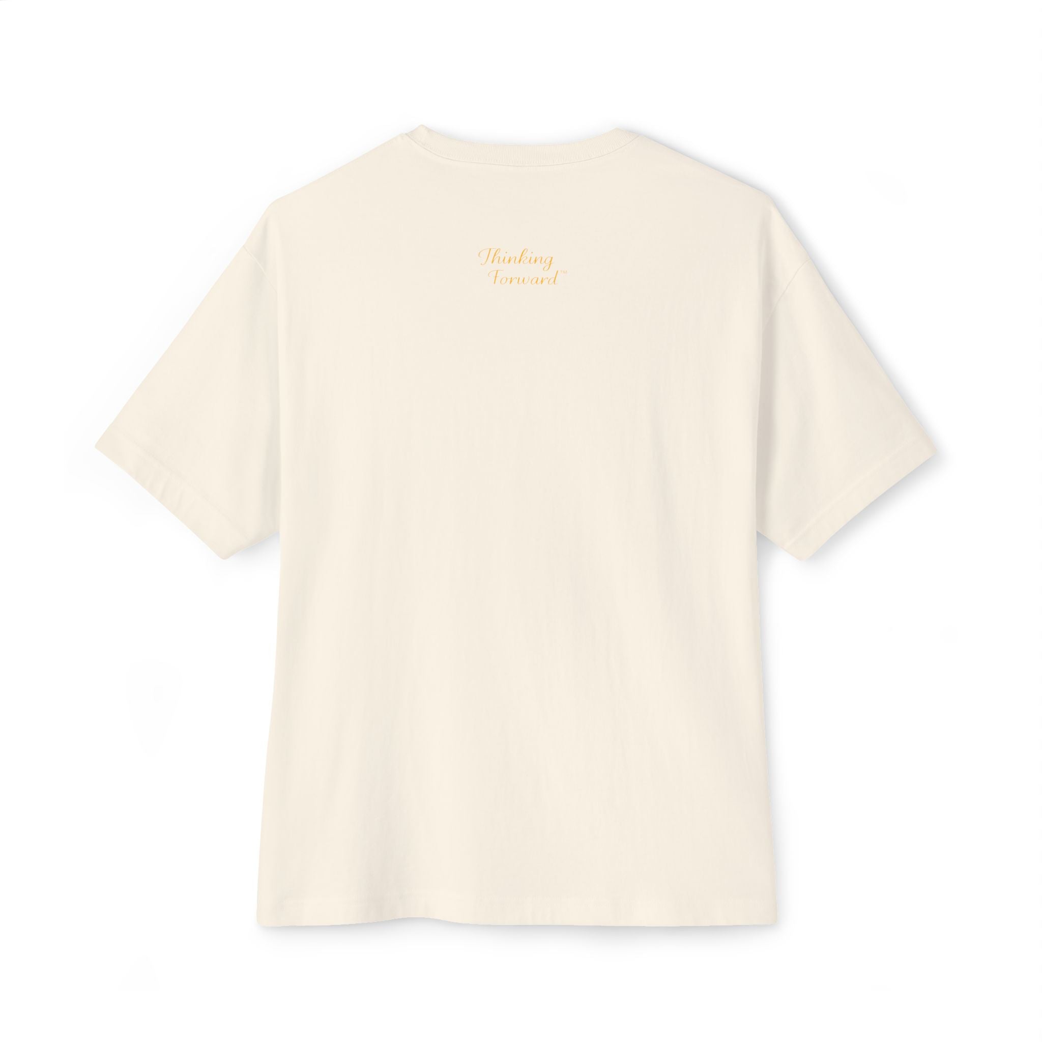 Minimalist White Boxy Tee with Subtle Script Print — Relaxed Oversized T-Shirt Printify