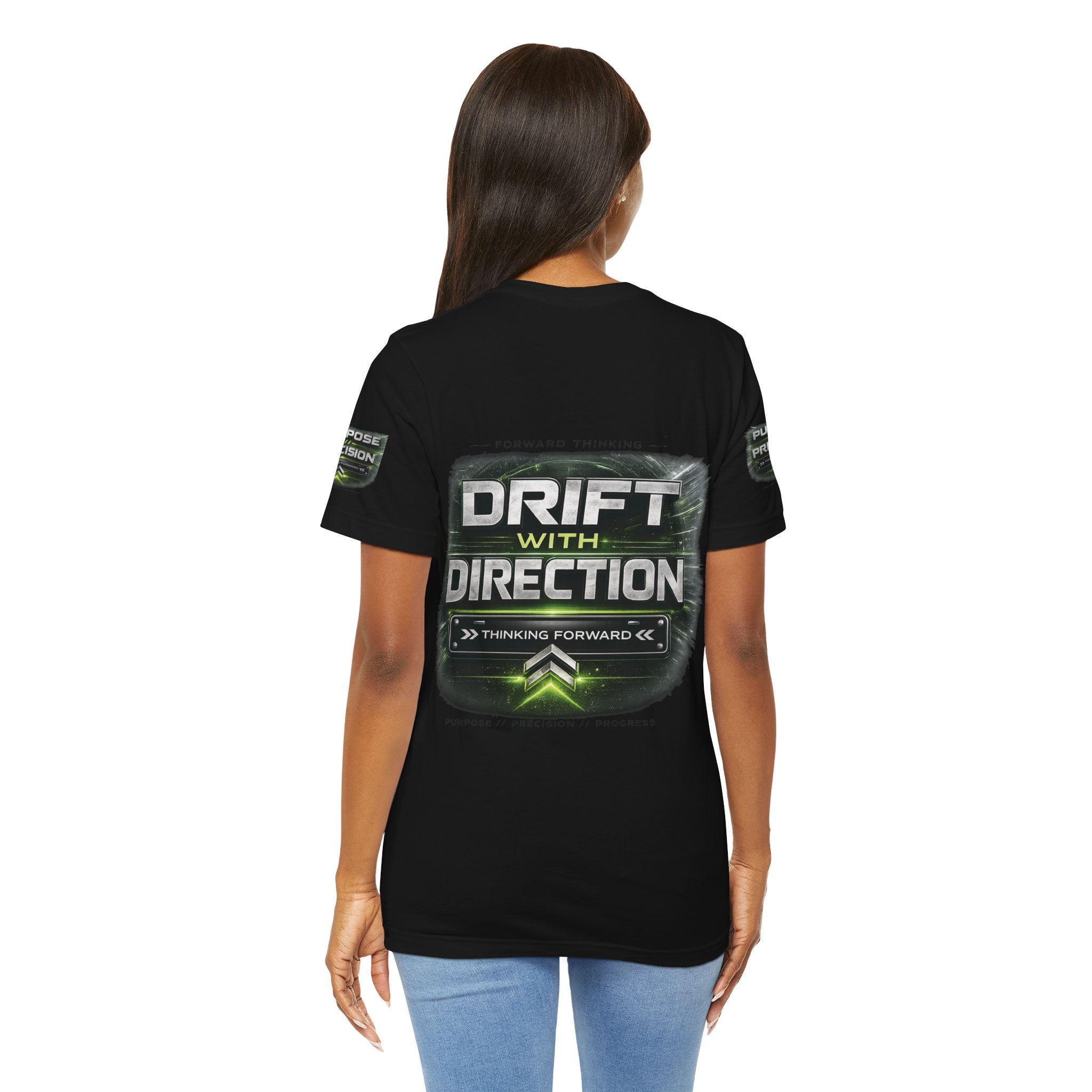 Drift With Direction Graphic Tee — 'Drift with Purpose / Thinking Forward' Racing T-Shirt Printify