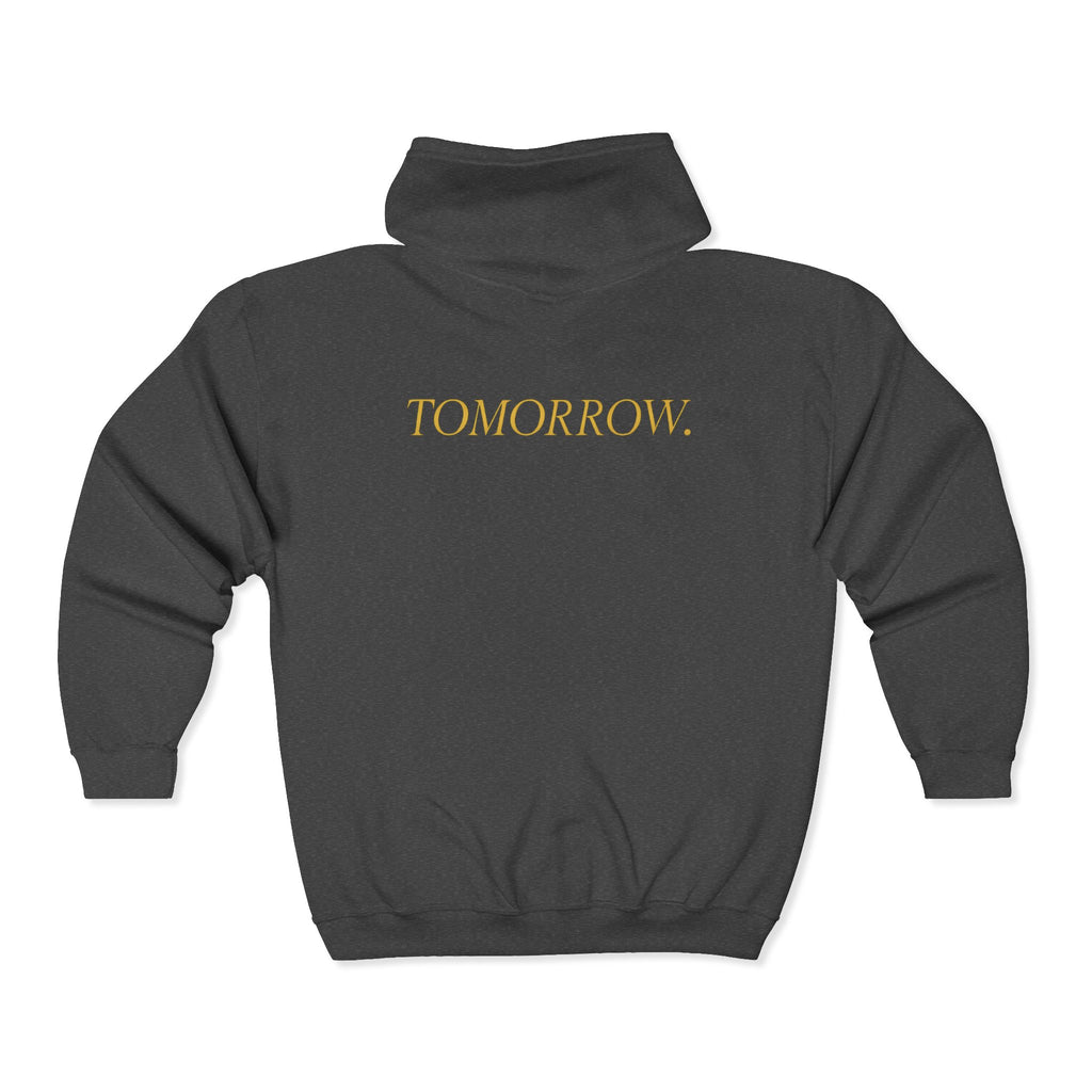 SCARFLACE Zip Hoodie - What's Always Coming But Never Arrives? Tomorrow - Philosophy Hoodie