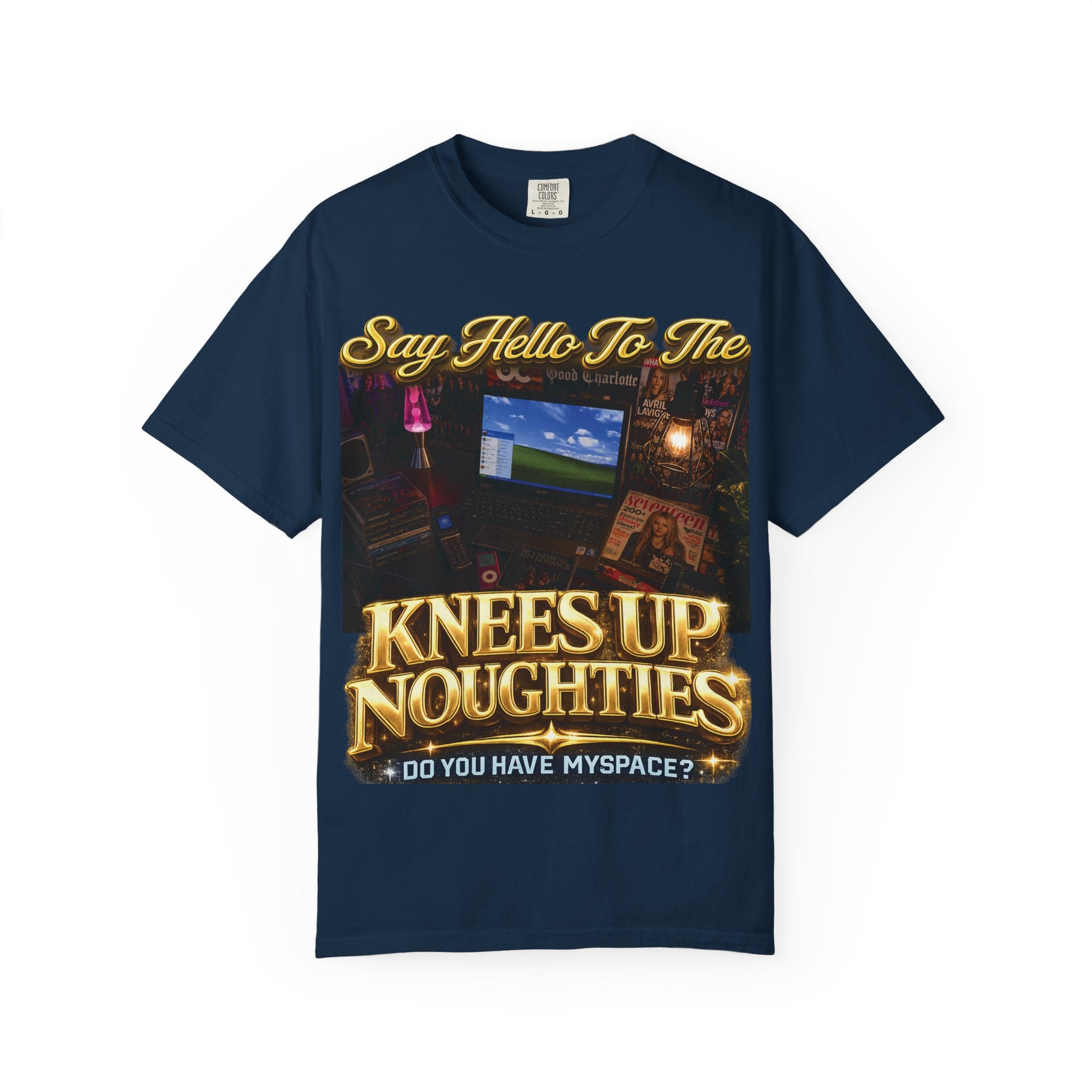 Knees Up Noughties Graphic T-Shirt — Retro MySpace Throwback Tee Printify