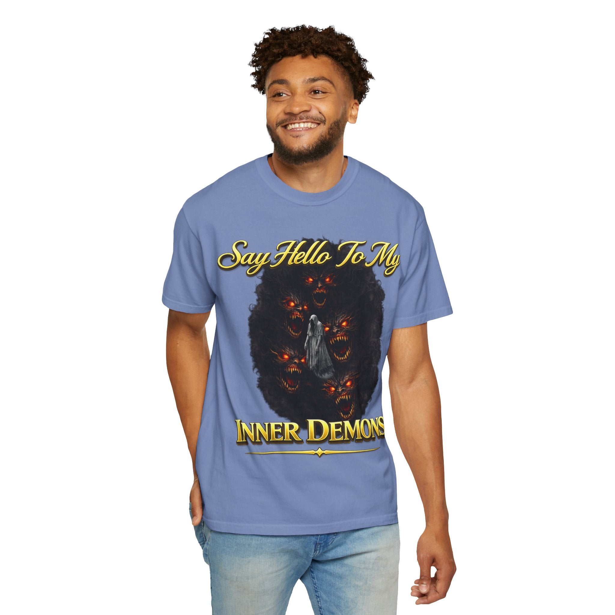 Inner Demons T-Shirt — "Say Hello To My Inner Demons" Graphic Tee Printify