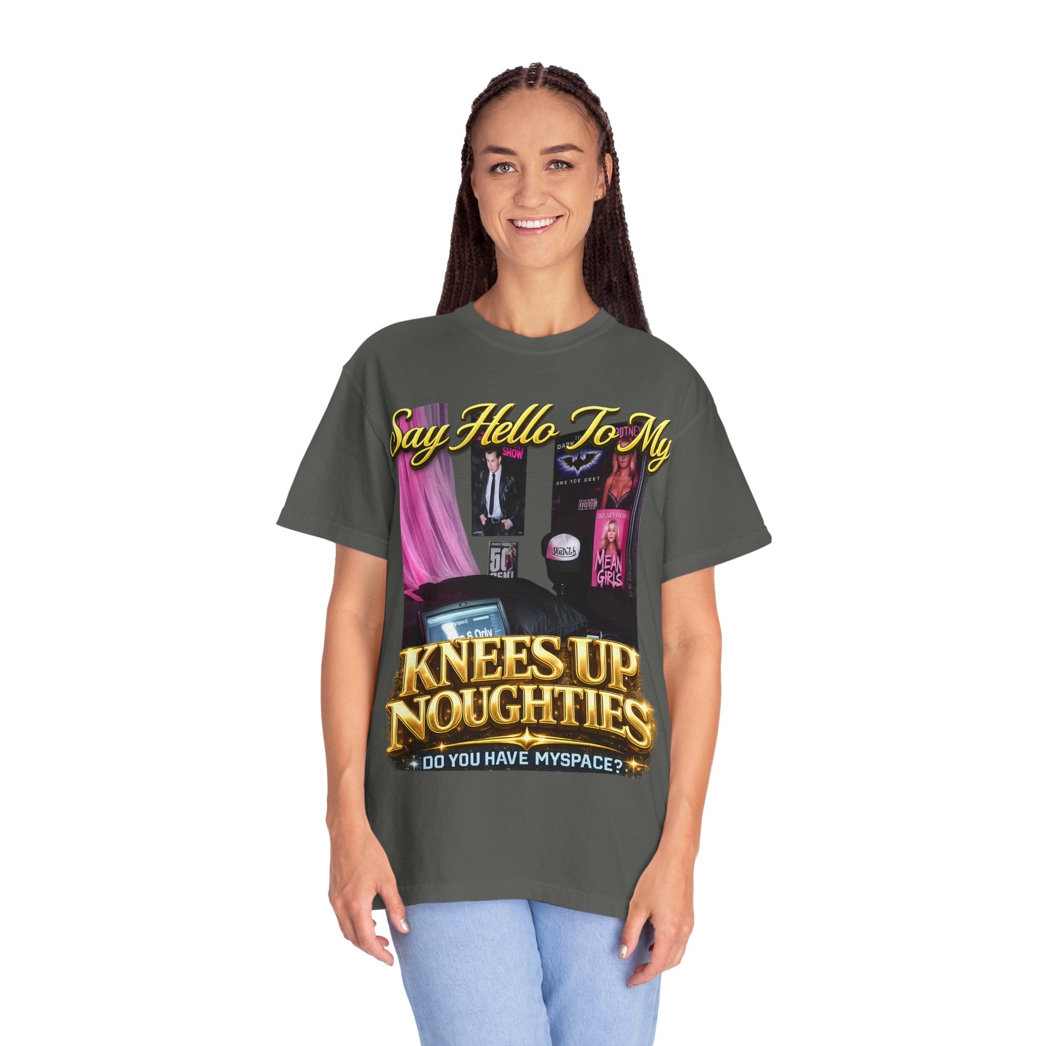 Knees Up Noughties Graphic T-Shirt — Retro MySpace Pop Culture Tee Printify