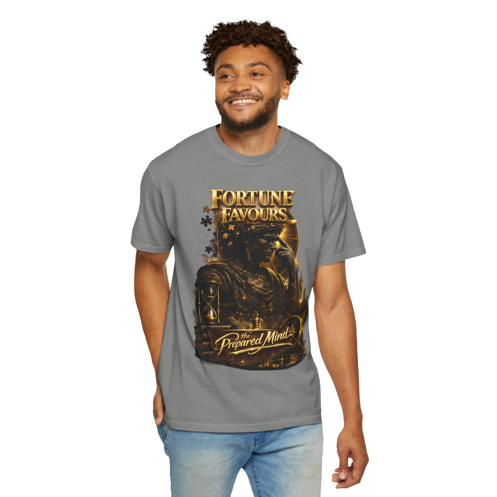 Fortune Favours Prepared Mind T-Shirt — Medieval Knight Graphic Tee Printify