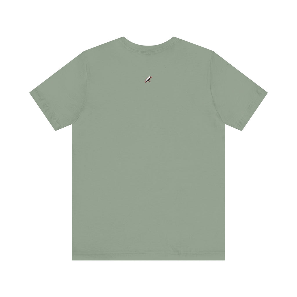 Horror Mask Split Face Tee — "Say Hello To Your Family and Friends" Graphic T-Shirt Printify
