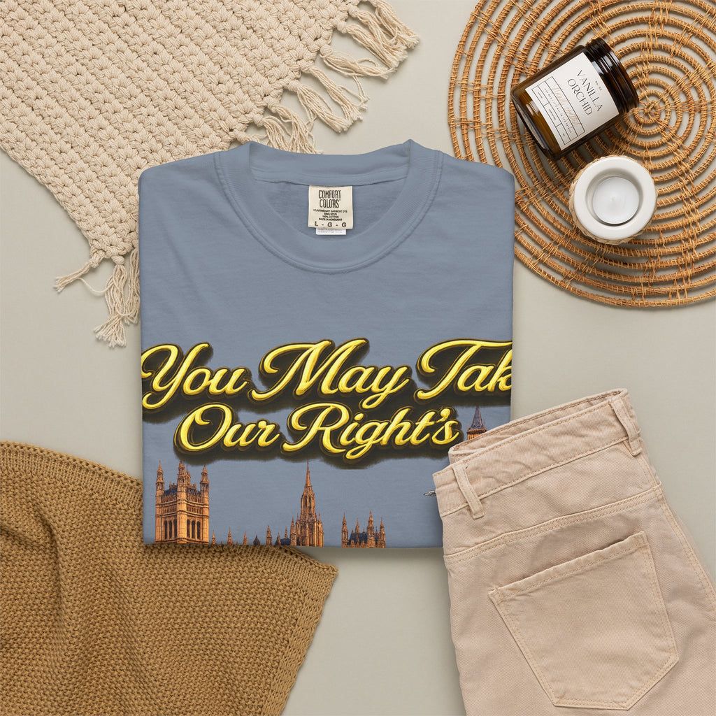 T-Shirt — "You May Take Our Rights But You'll Never Take Our Children" London Parliament Graphic Printify