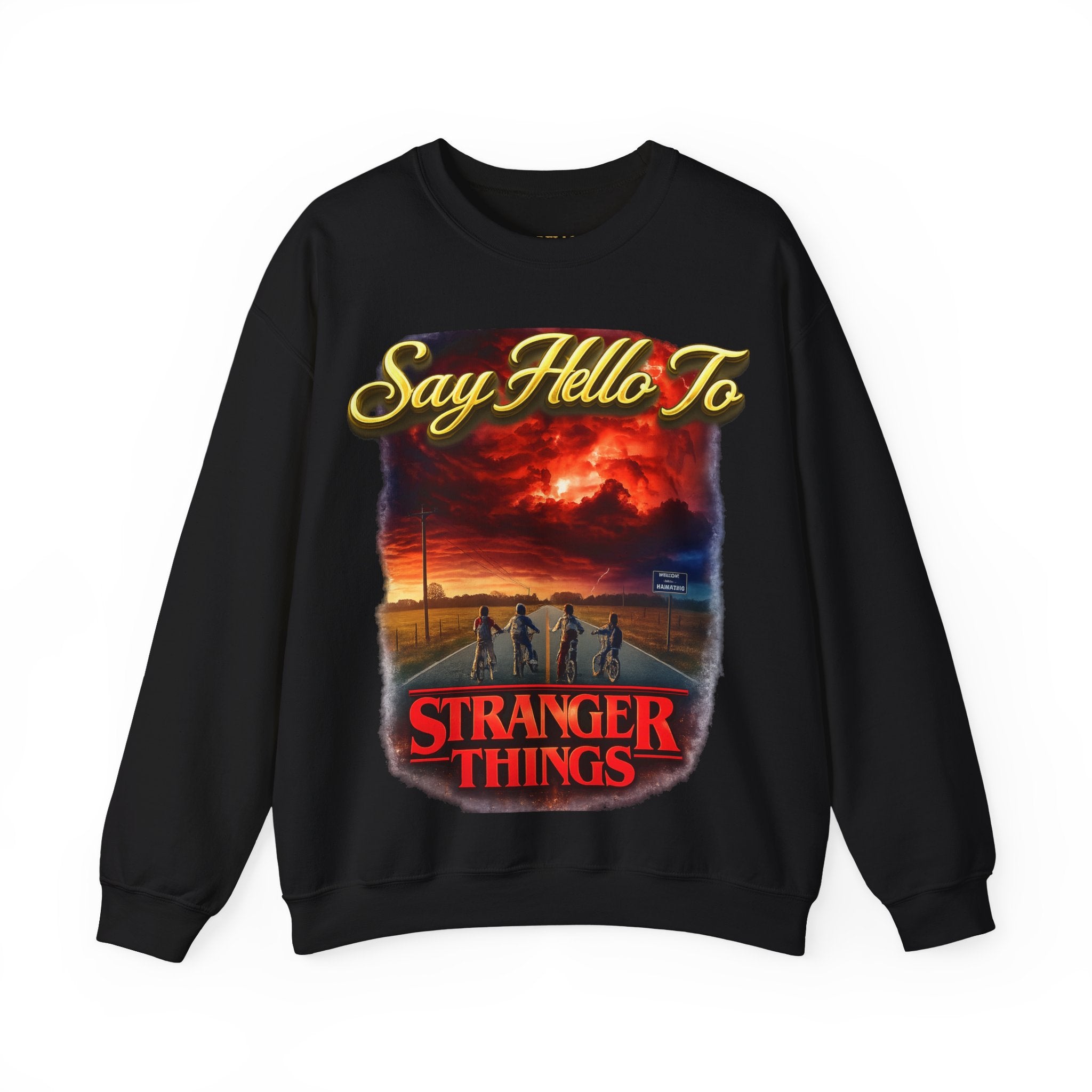 Stranger Things "Say Hello To" Crewneck Sweatshirt Printify