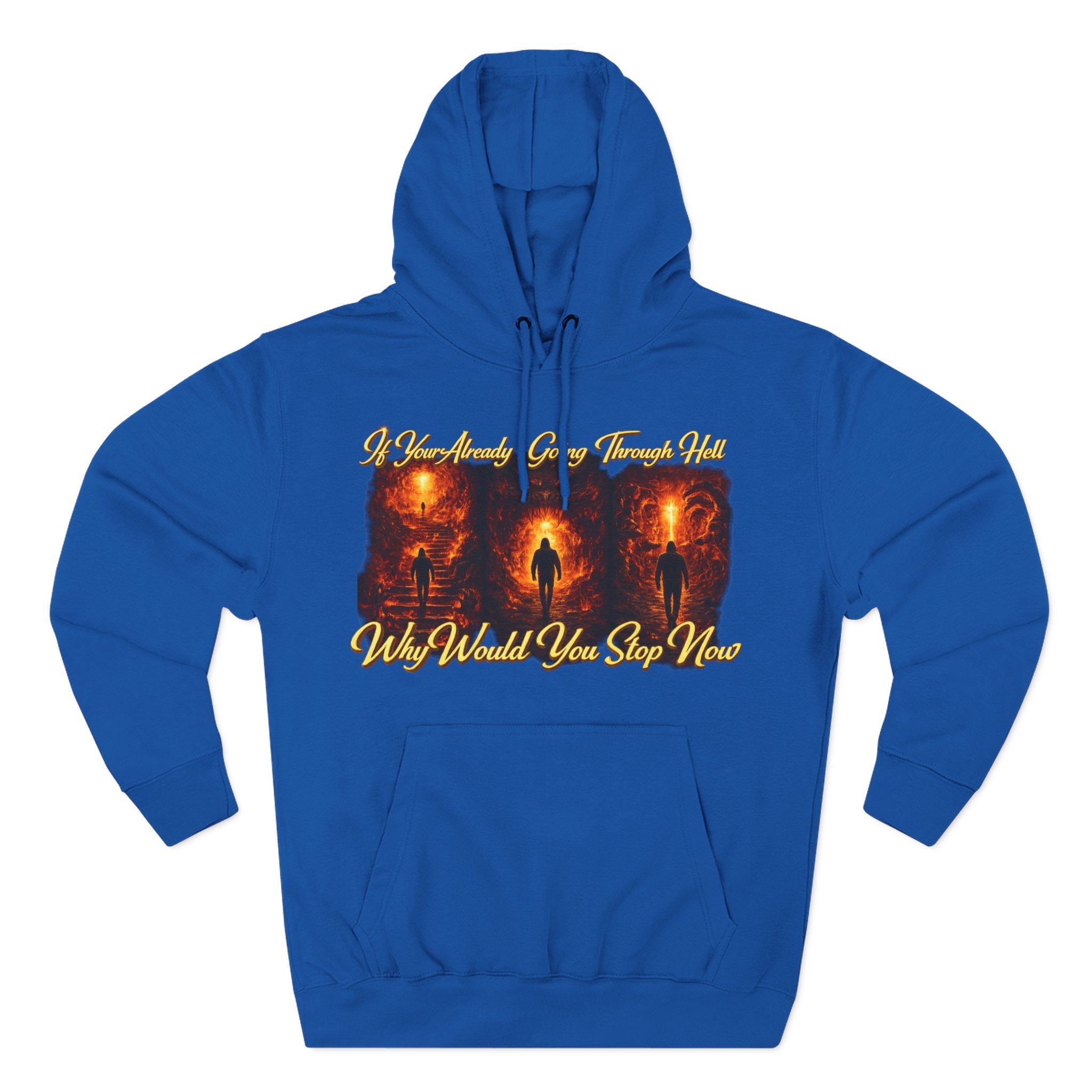 Three-Panel Inspirational Hoodie — "I Was Awakened..." Spiritual Graphic Pullover Printify
