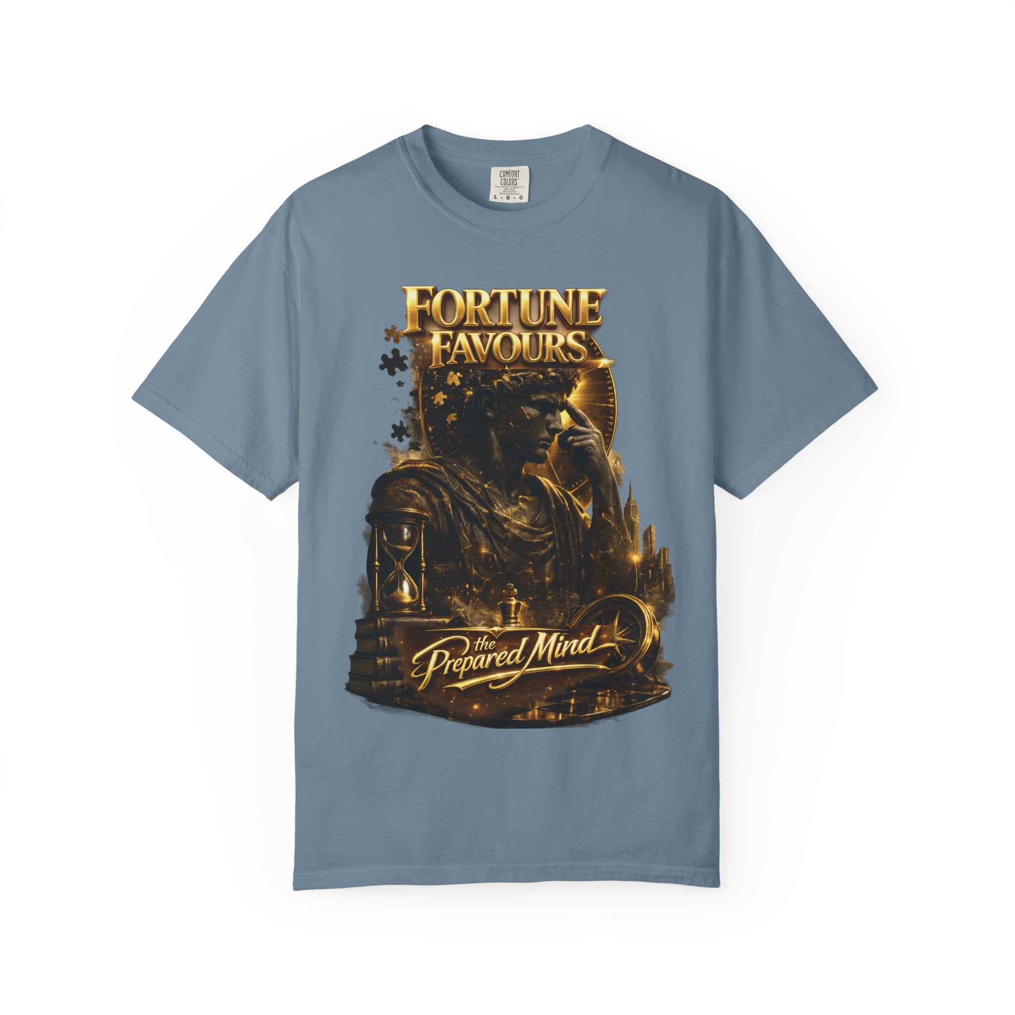 Fortune Favours Prepared Mind T-Shirt — Medieval Knight Graphic Tee Printify