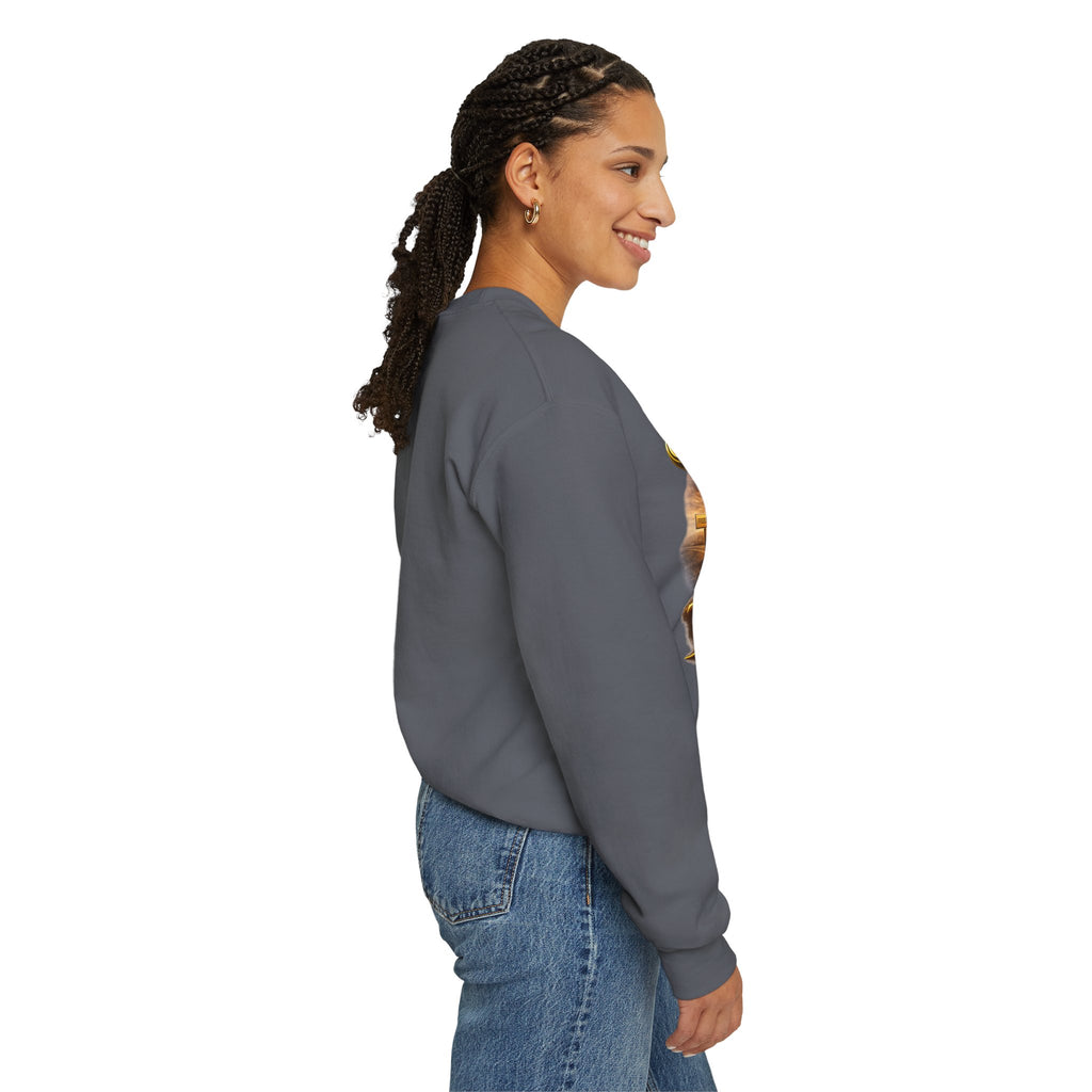 Crewneck Sweatshirt - "Say Hello to That Undesired Fork in the Road" Inspirational Road Trip Design Printify