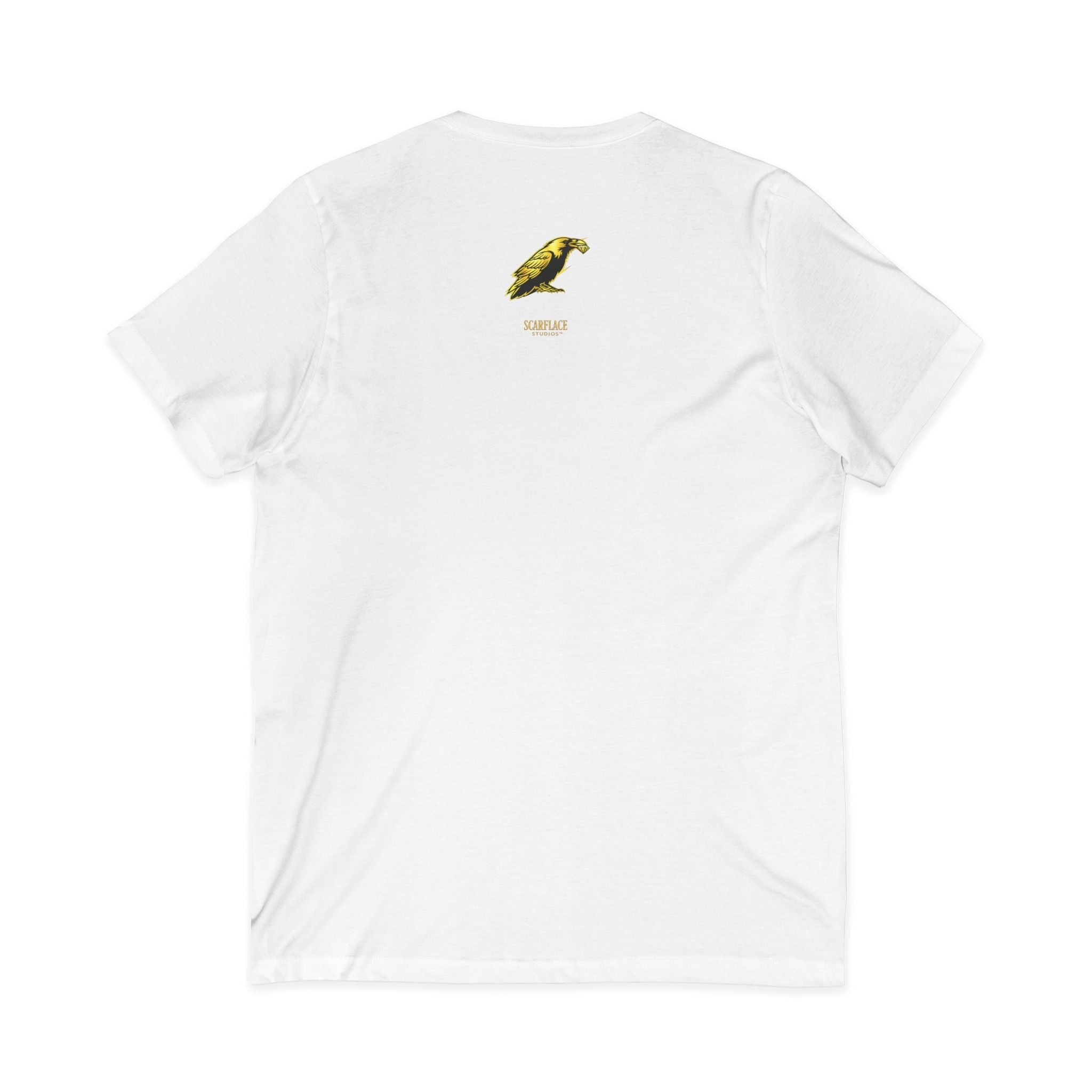 OK Mahn! V-Neck Tee — Vintage Laugh Meme T-Shirt Scarflace Studios Printify