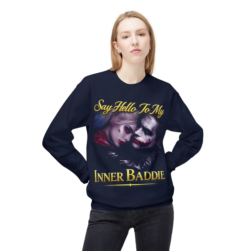 Inner Baddie Crewneck Sweatshirt - "Say Hello To" My Graphic Pullover Printify